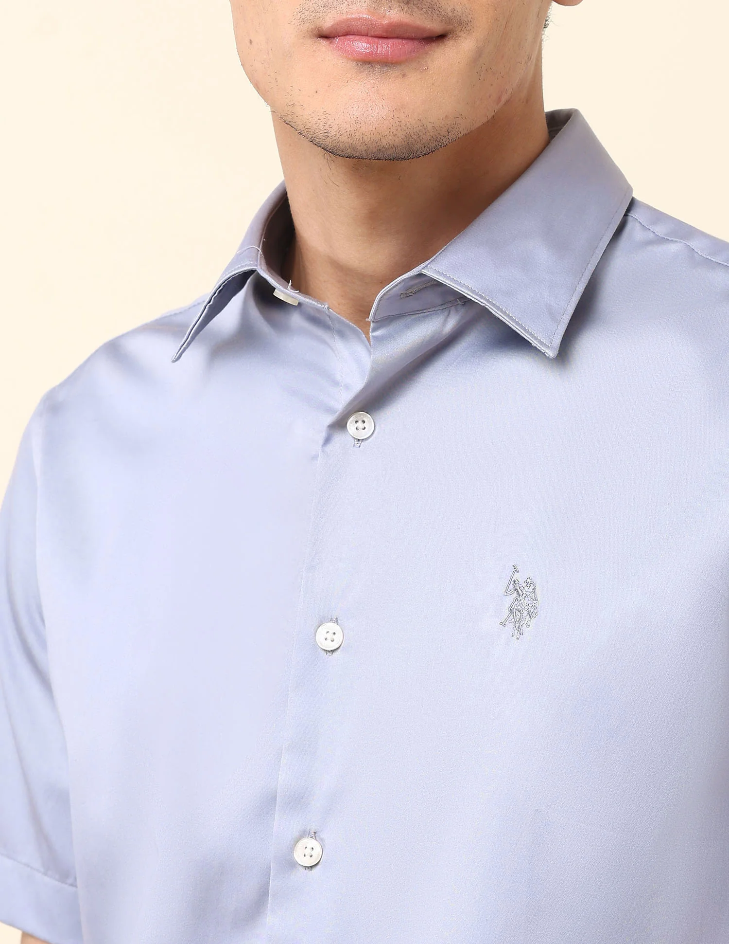 Solid Tailored Fit Shirt - Image 7