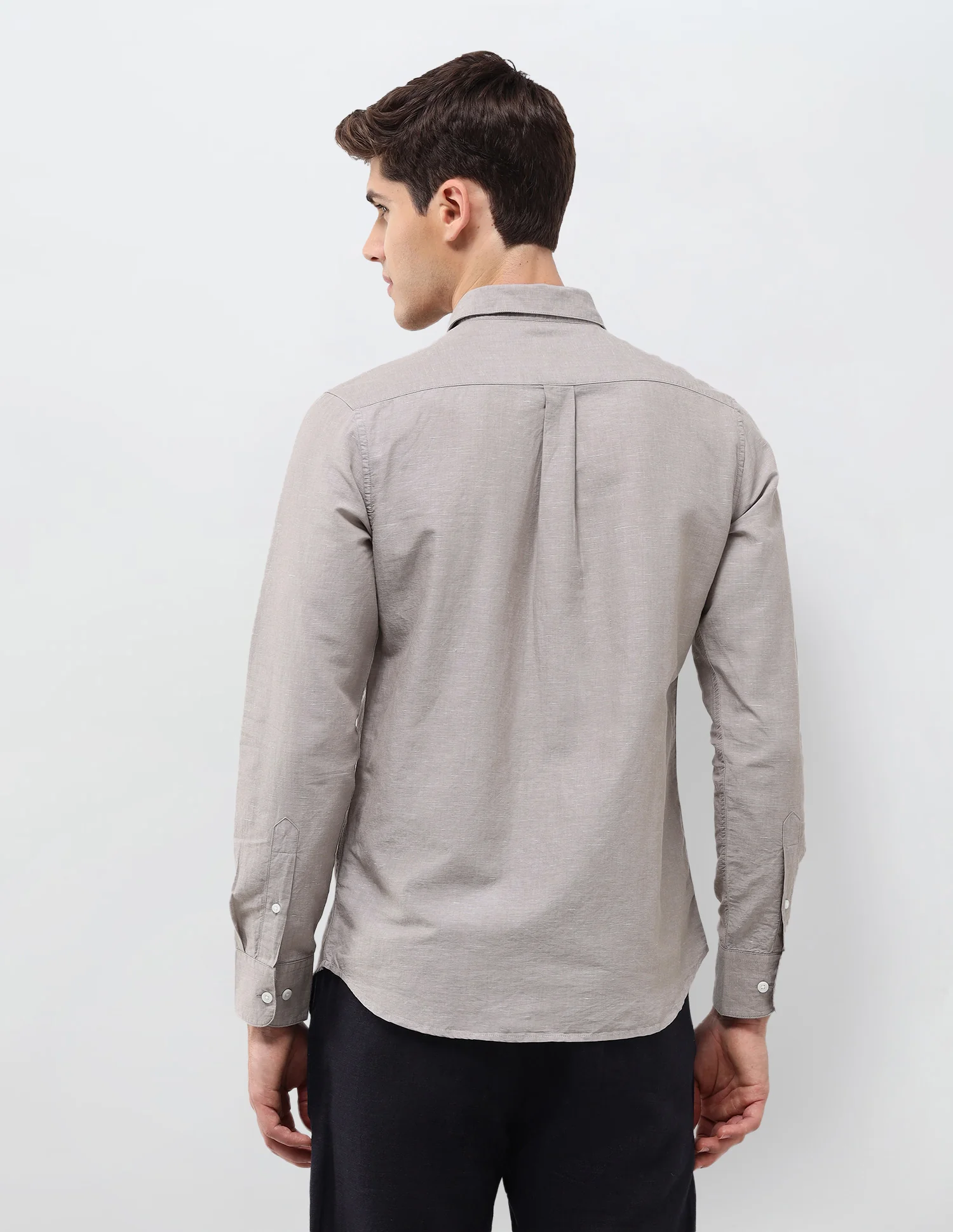 Solid Tailored Fit Shirt - Image 5