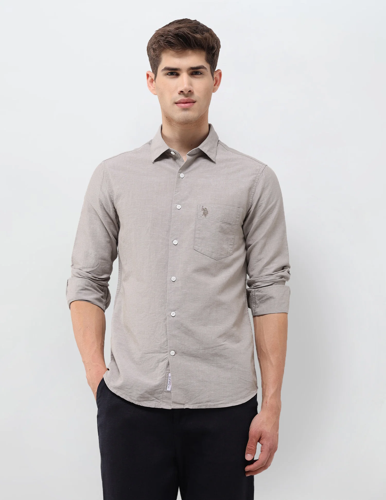 Solid Tailored Fit Shirt - Image 6