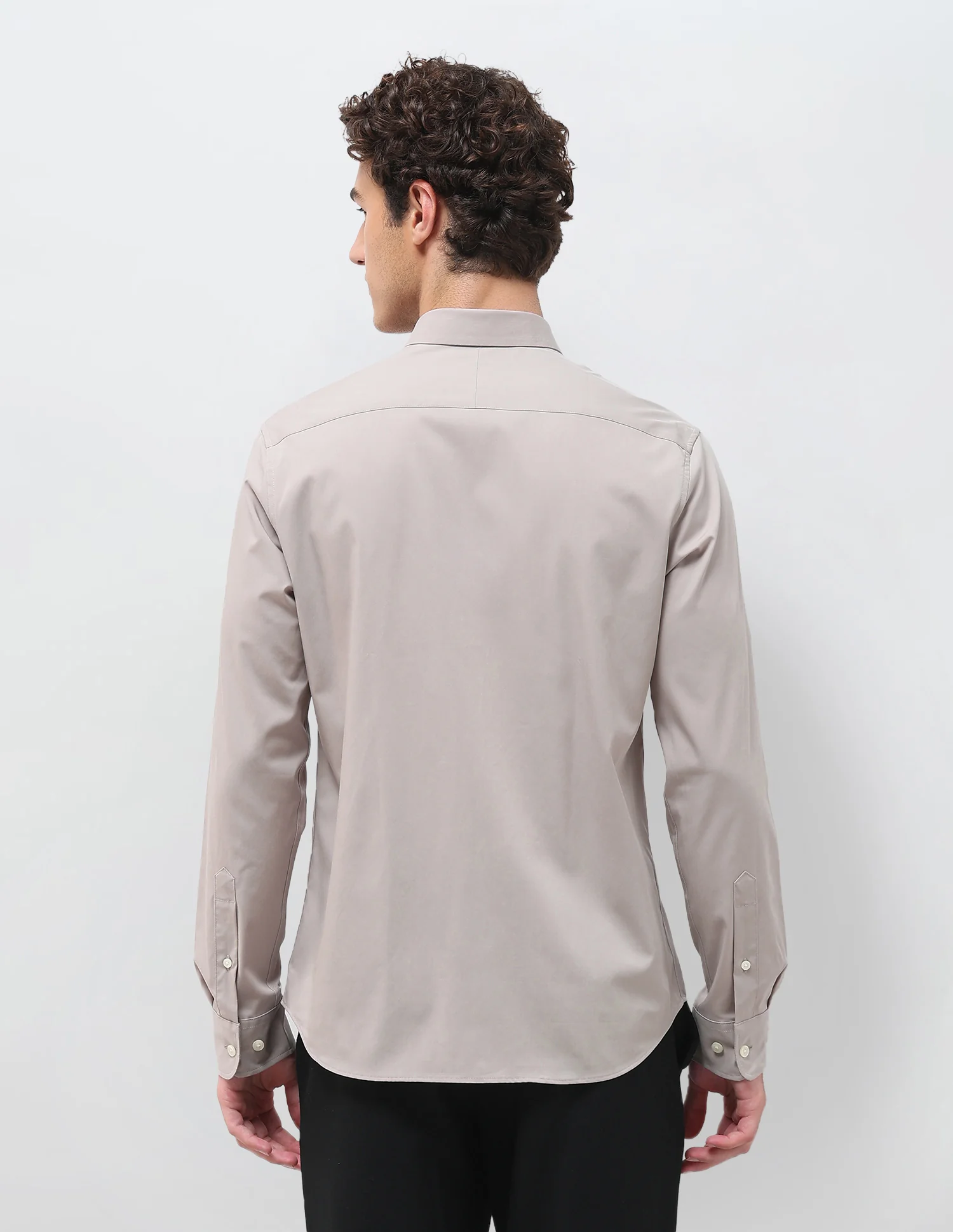 Solid Tailored Fit Shirt - Image 5