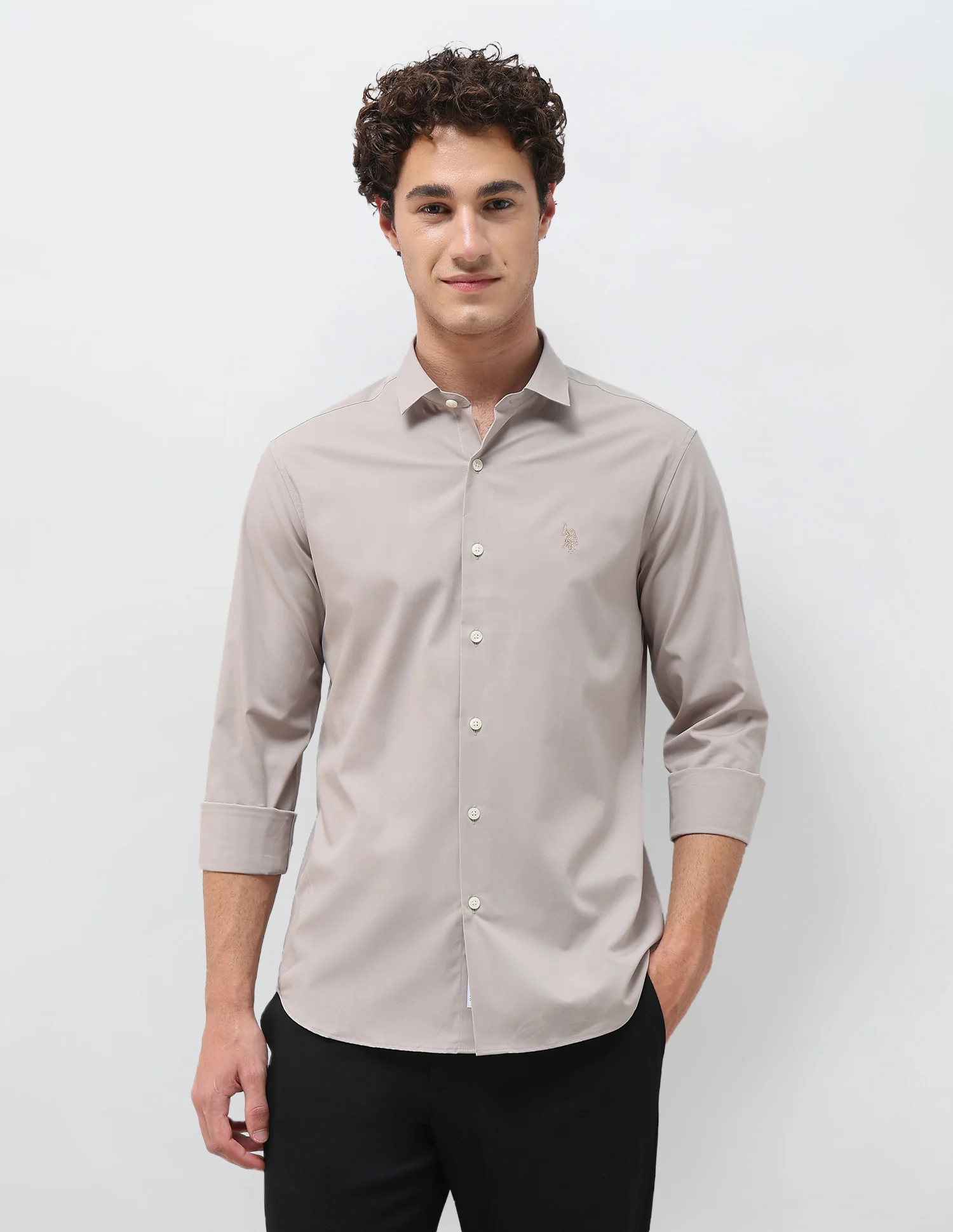 Solid Tailored Fit Shirt - Image 6