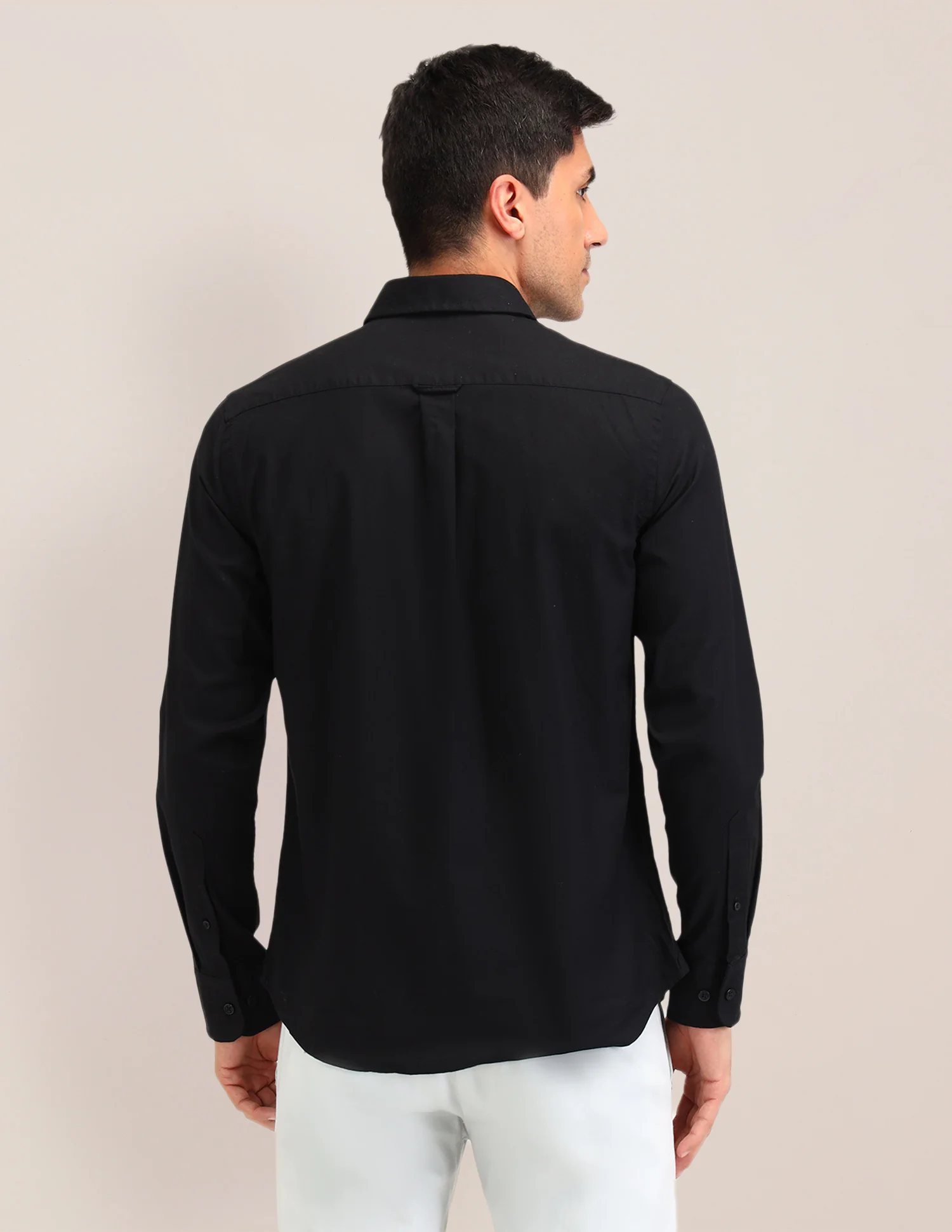Solid Tailored Fit Shirt - Image 5
