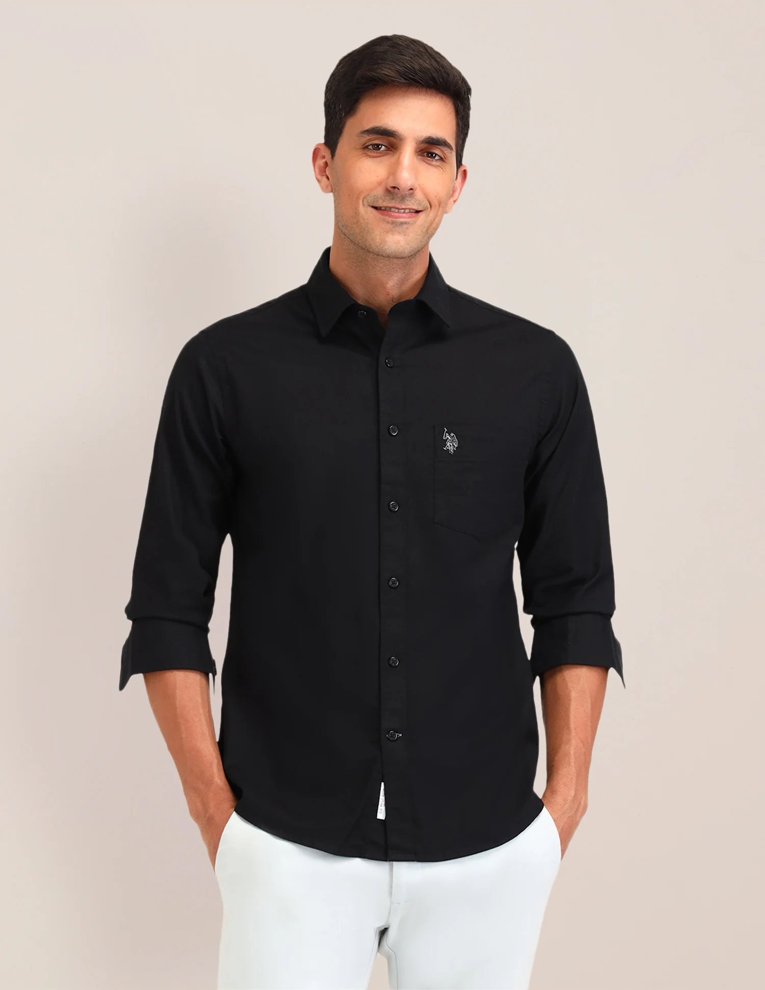 Solid Tailored Fit Shirt - Image 6