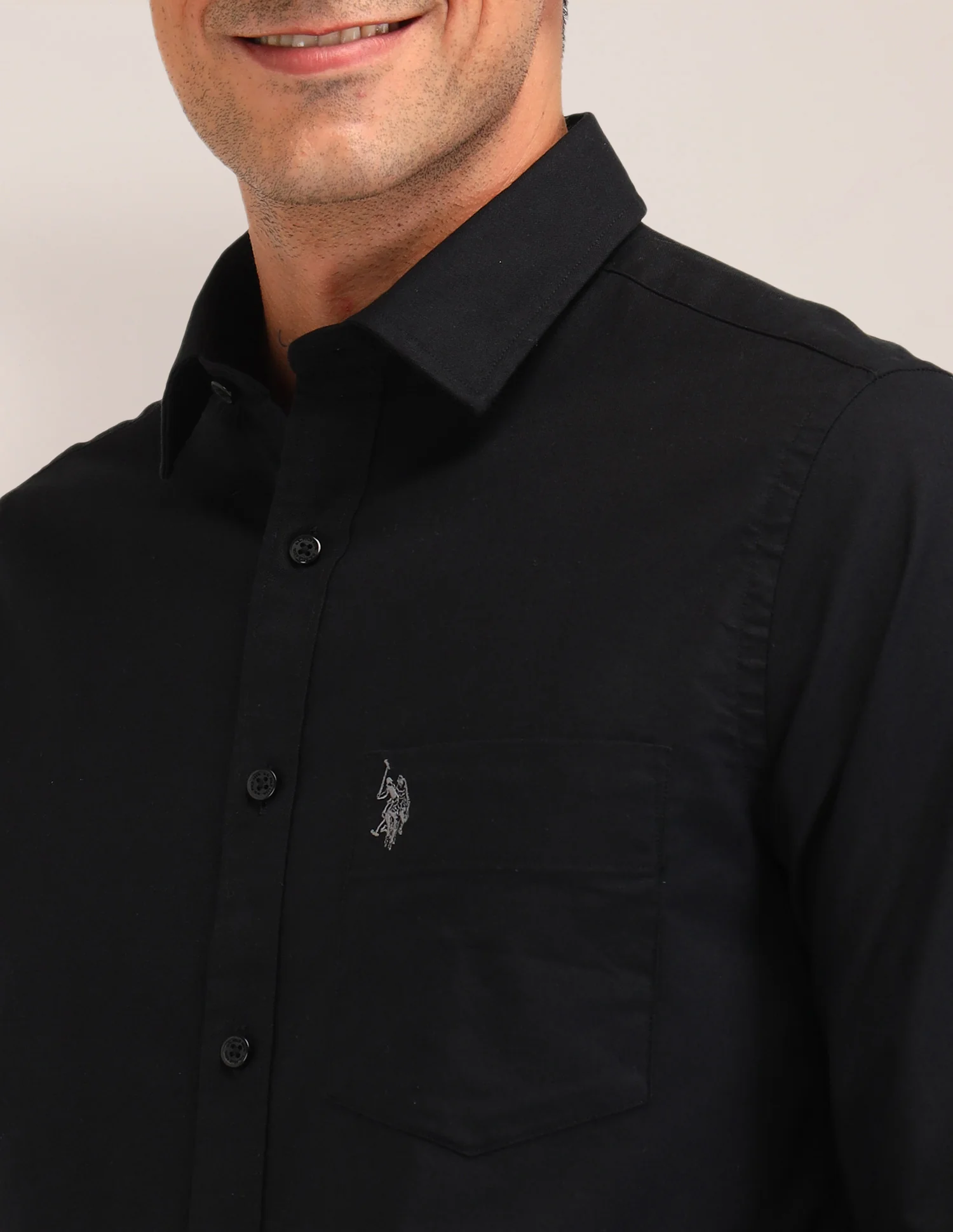 Solid Tailored Fit Shirt - Image 7