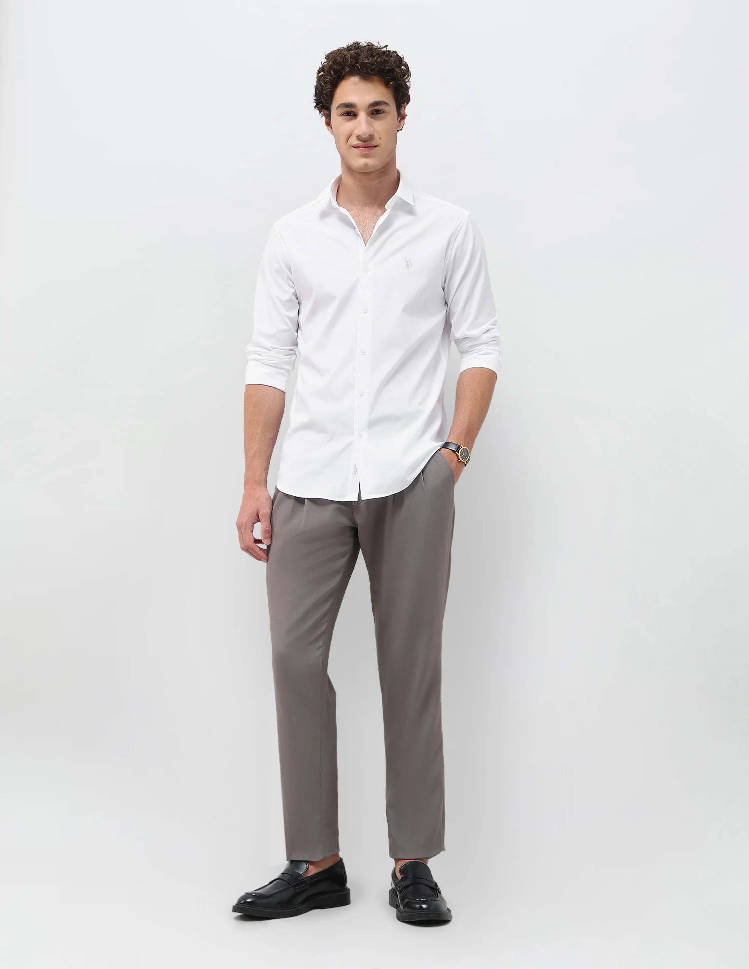 Solid Tailored Fit Shirt - Image 3