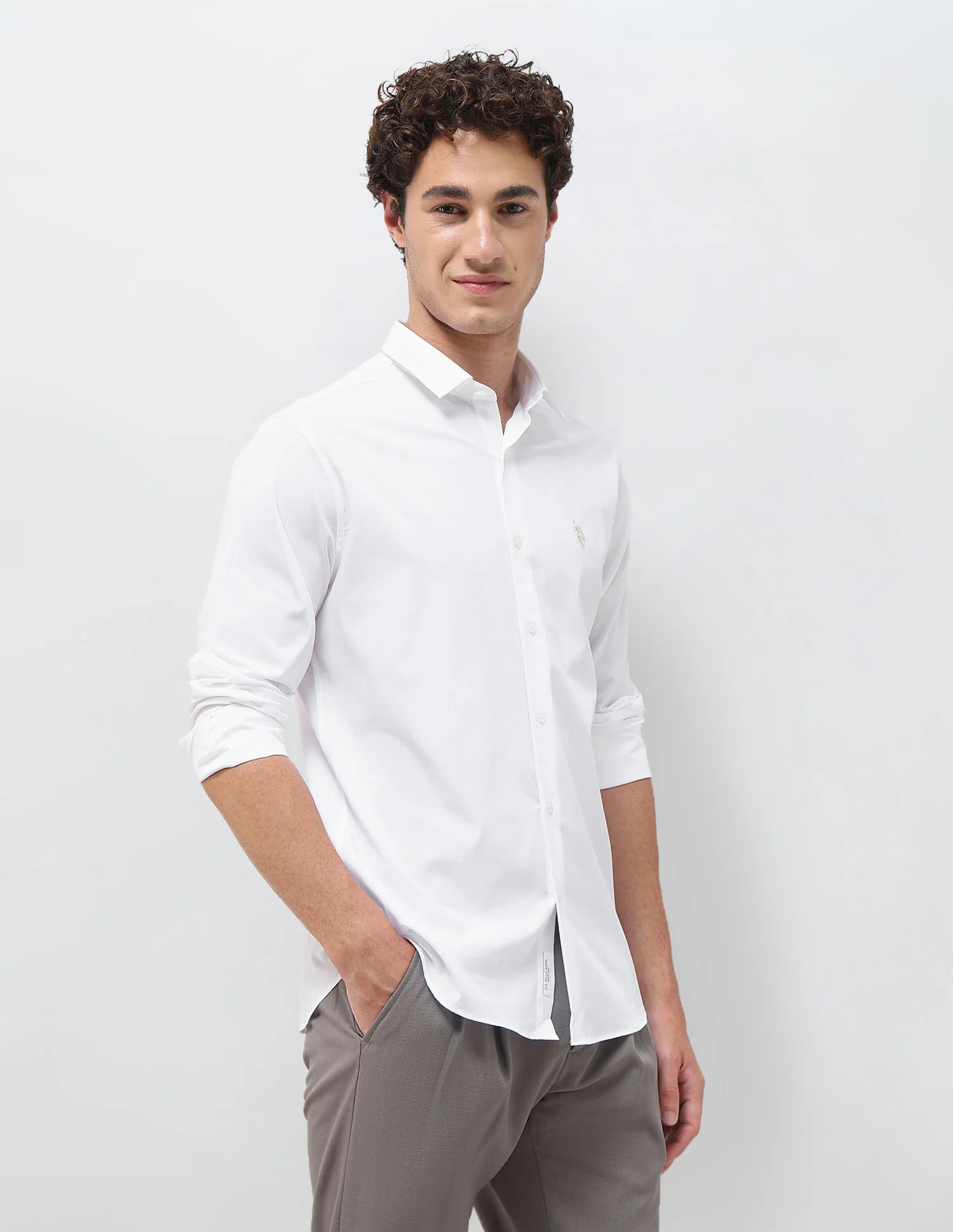 Solid Tailored Fit Shirt - Image 4