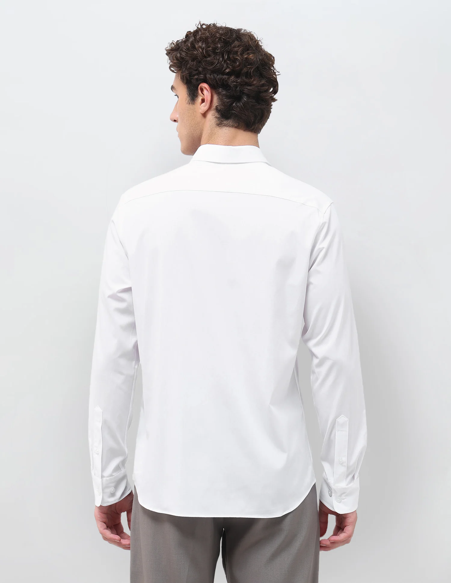 Solid Tailored Fit Shirt - Image 5