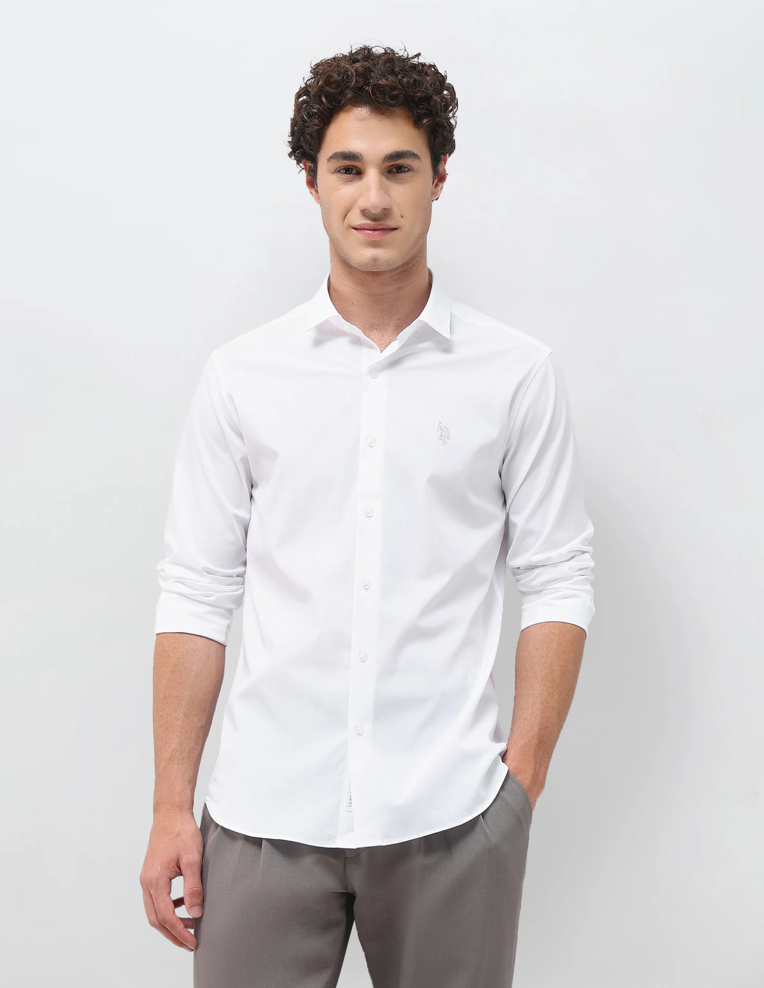 Solid Tailored Fit Shirt - Image 6