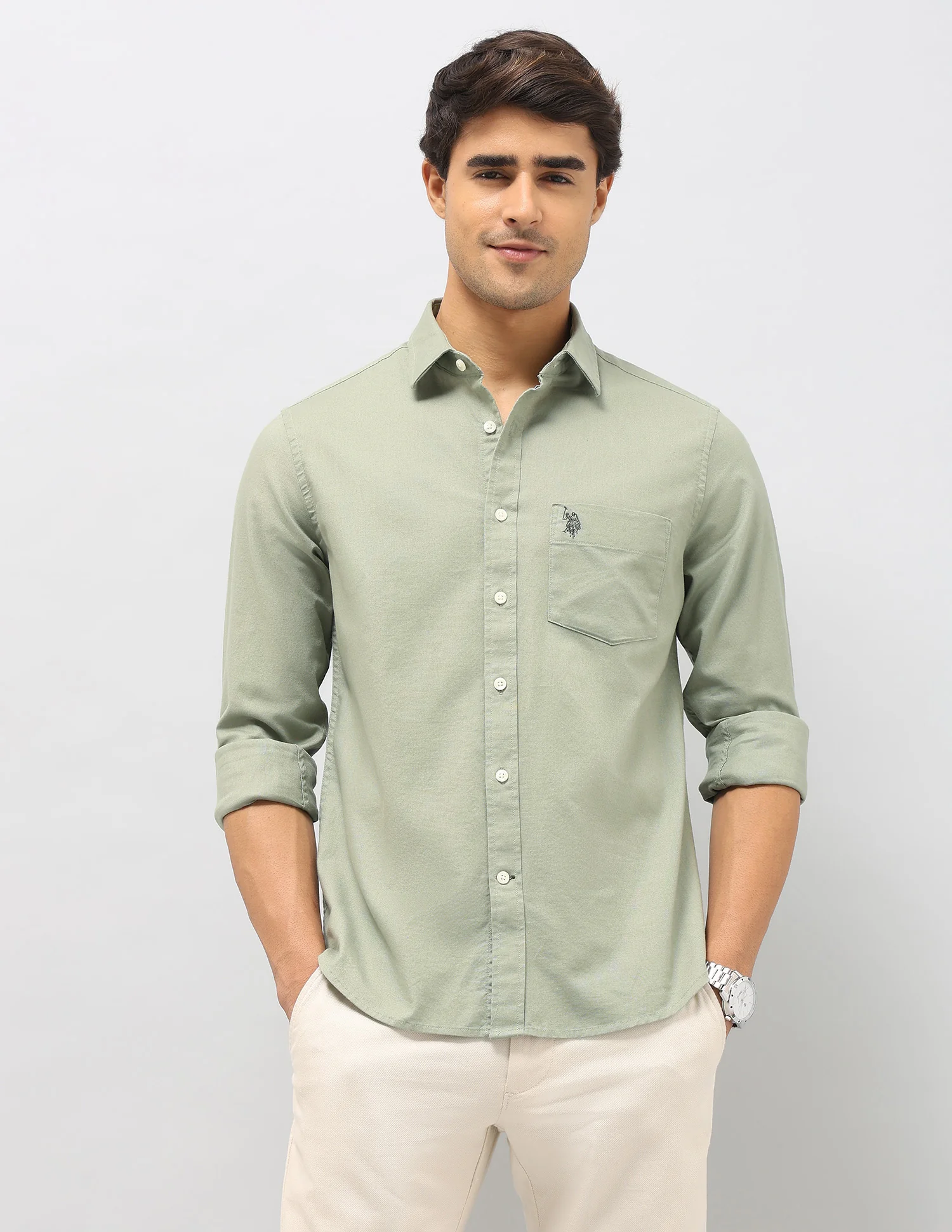 Solid Tailored Fit Shirt