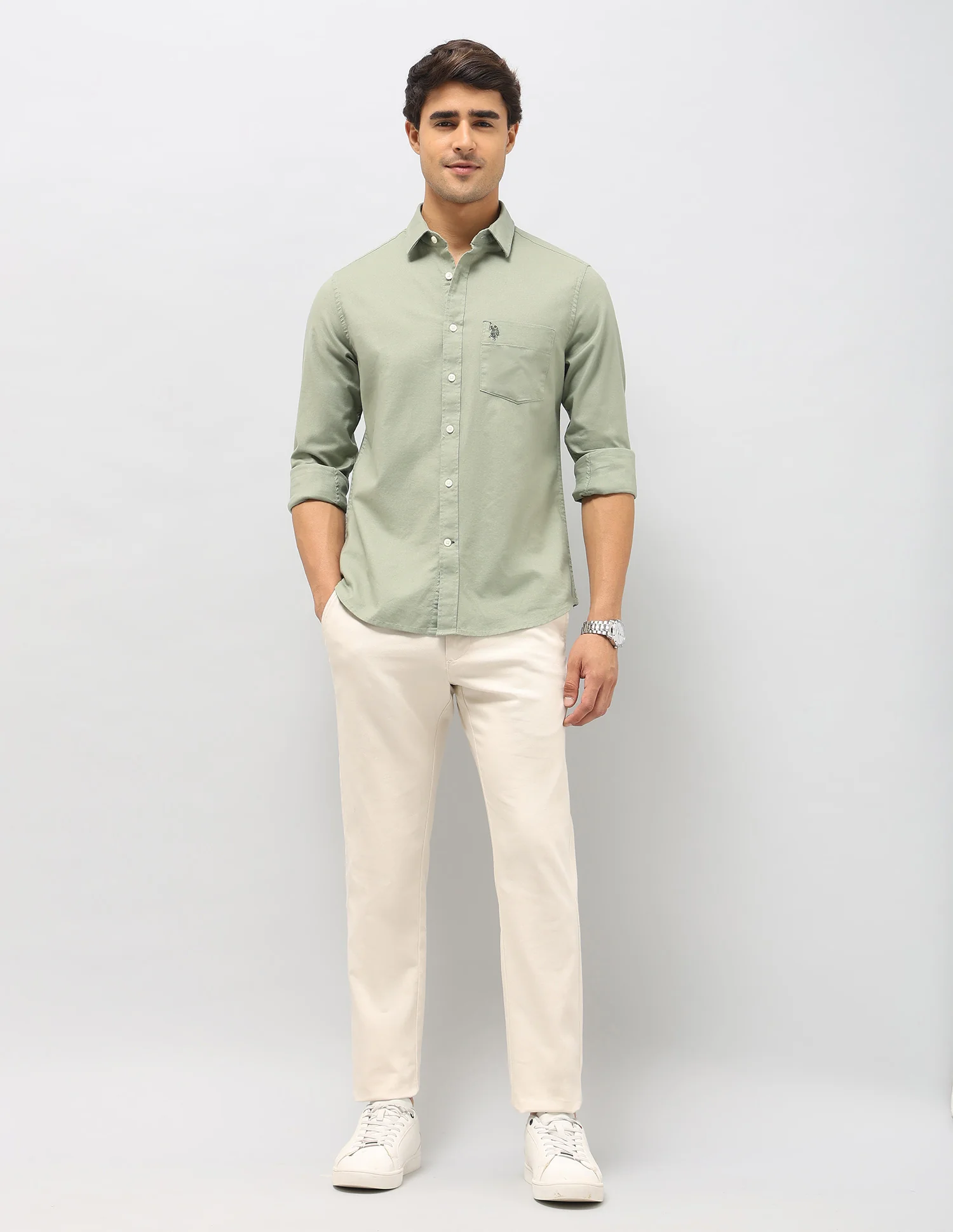 Solid Tailored Fit Shirt - Image 3