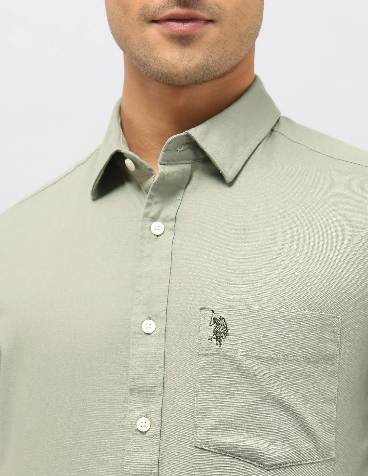Solid Tailored Fit Shirt - Image 7