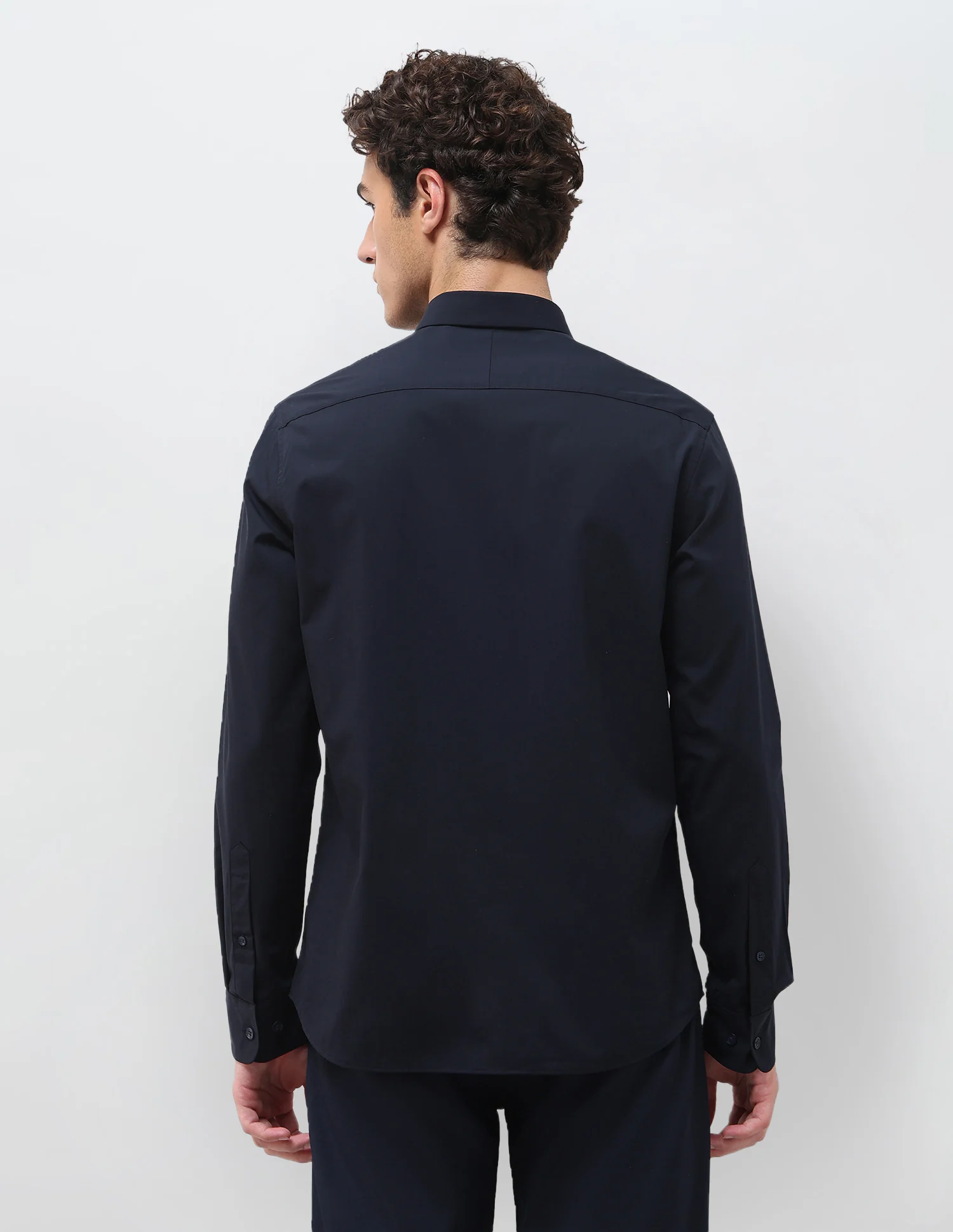 Solid Tailored Fit Shirt - Image 5