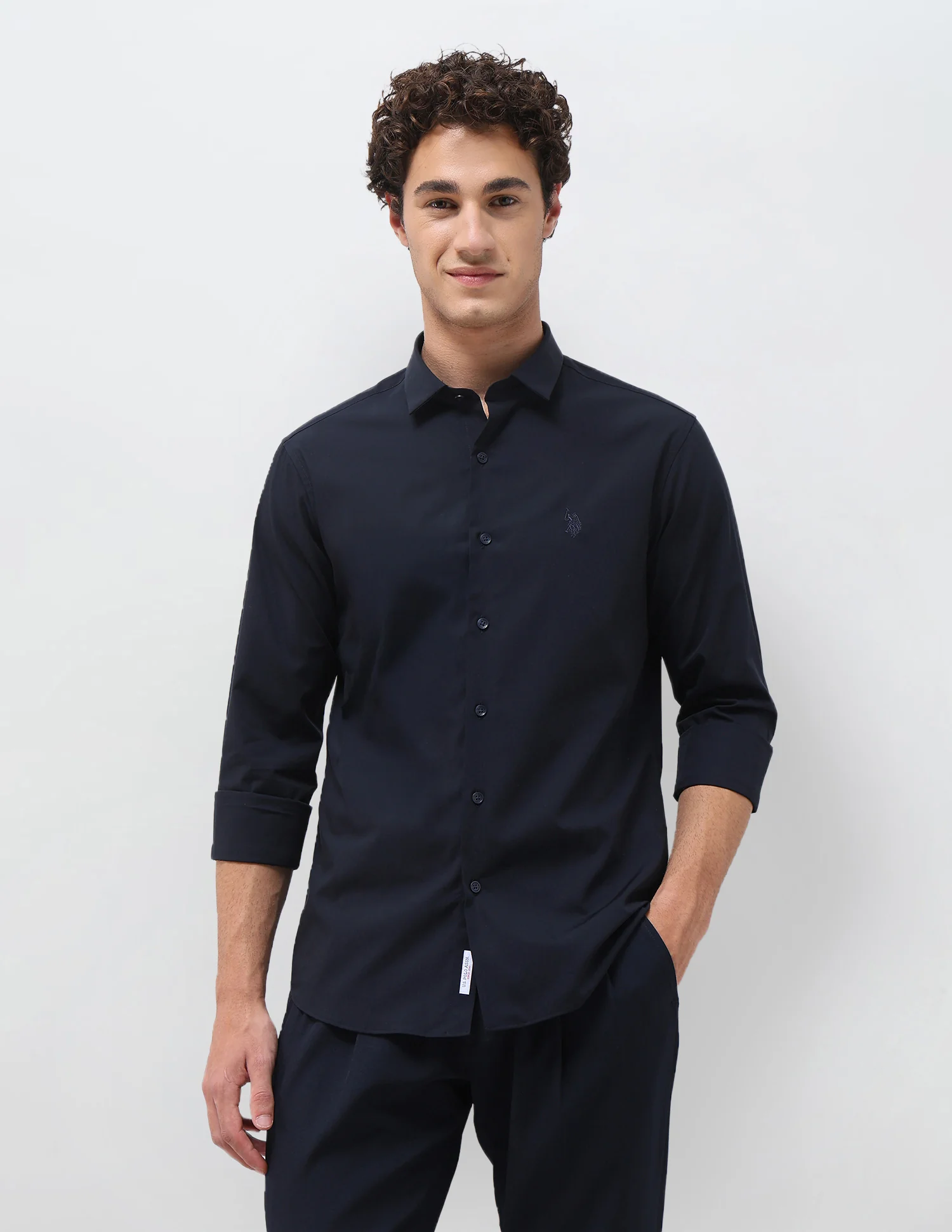 Solid Tailored Fit Shirt - Image 6