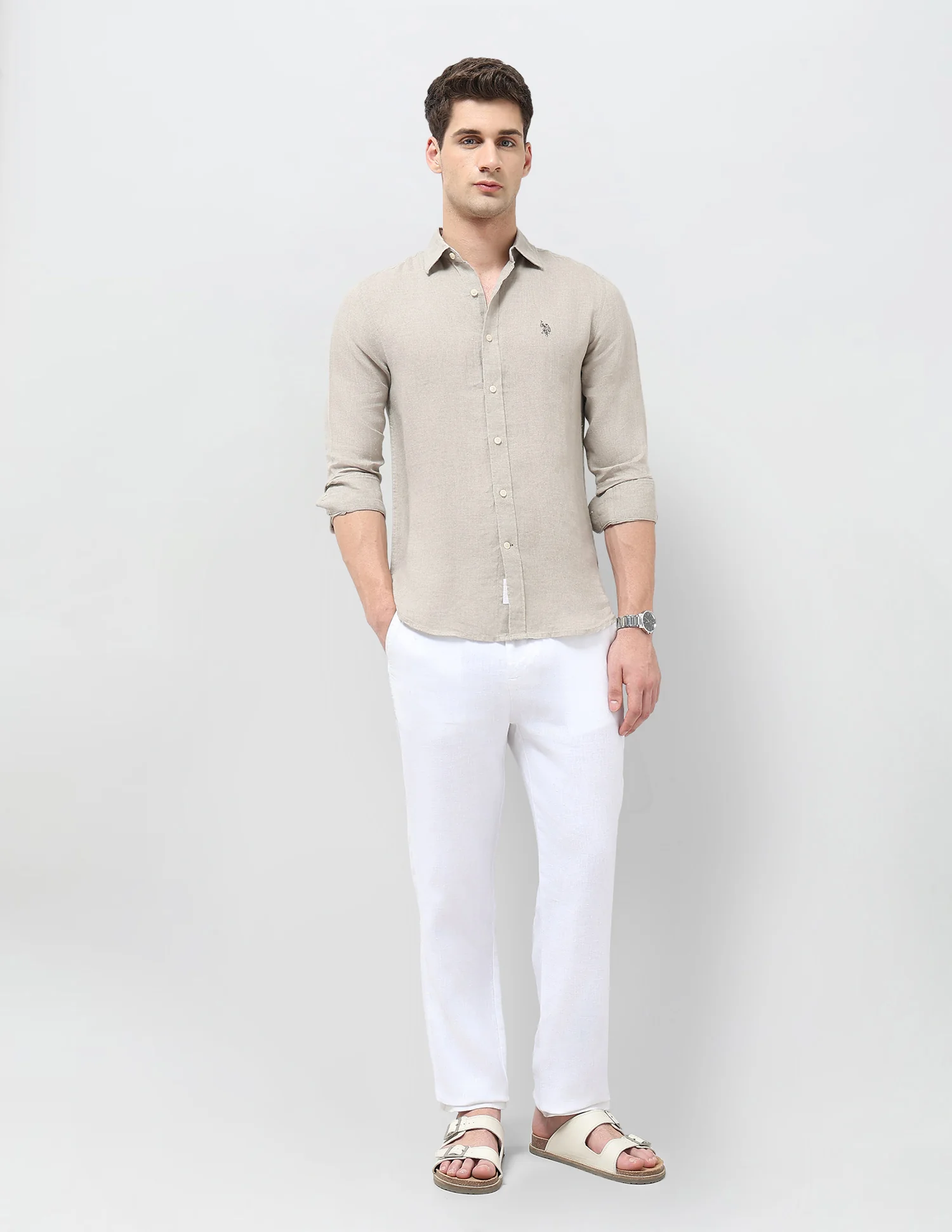 Solid Tailored Fit Shirt - Image 3