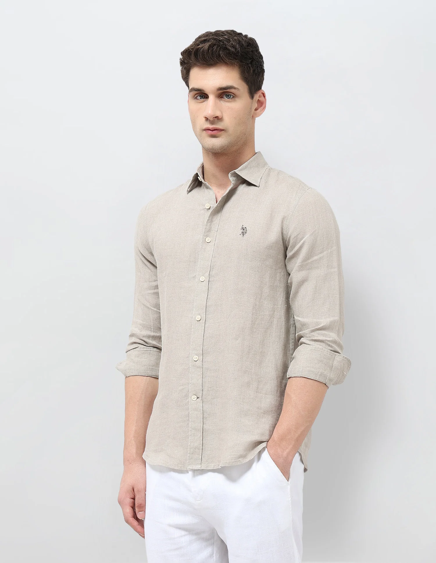 Solid Tailored Fit Shirt - Image 4