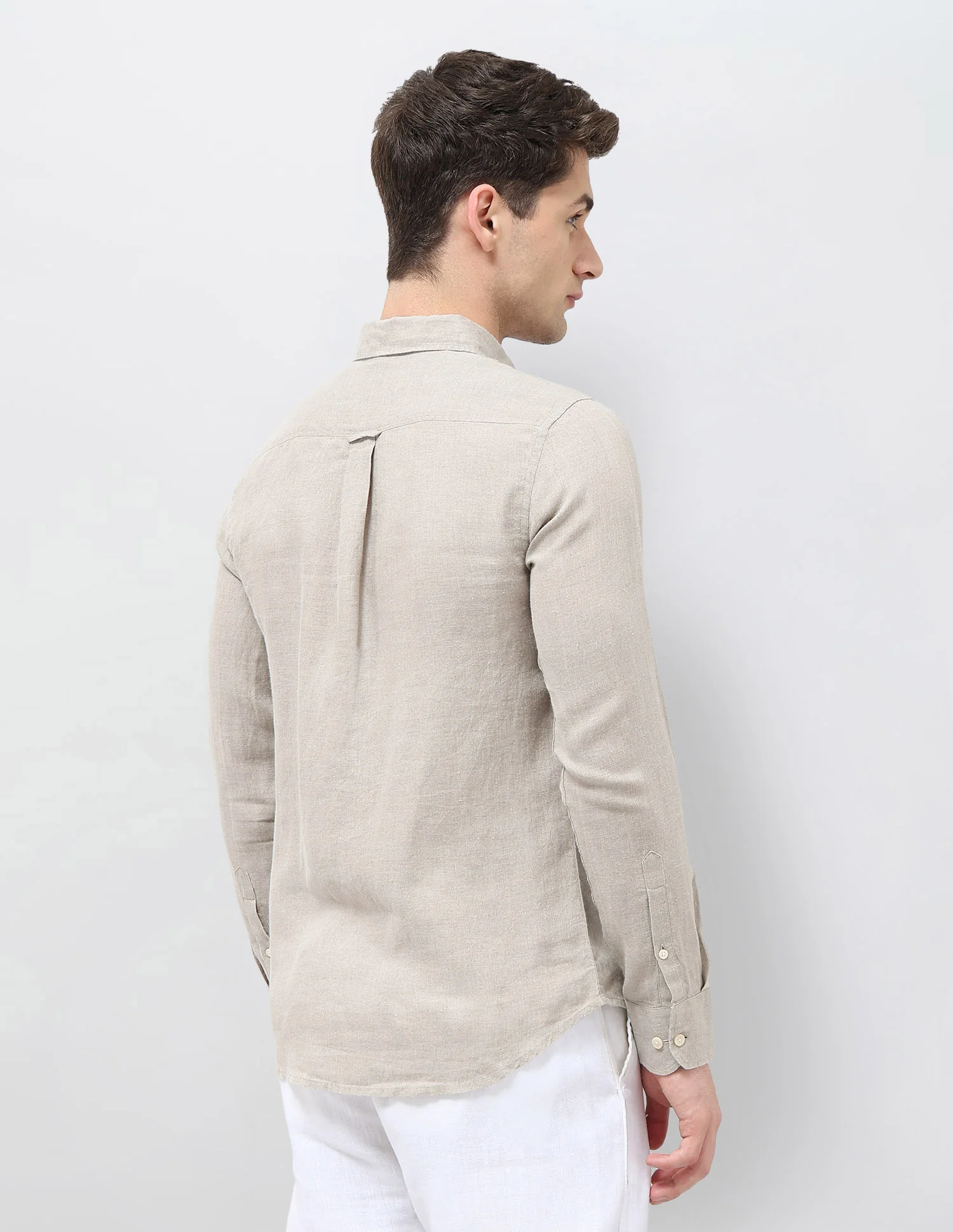 Solid Tailored Fit Shirt - Image 5