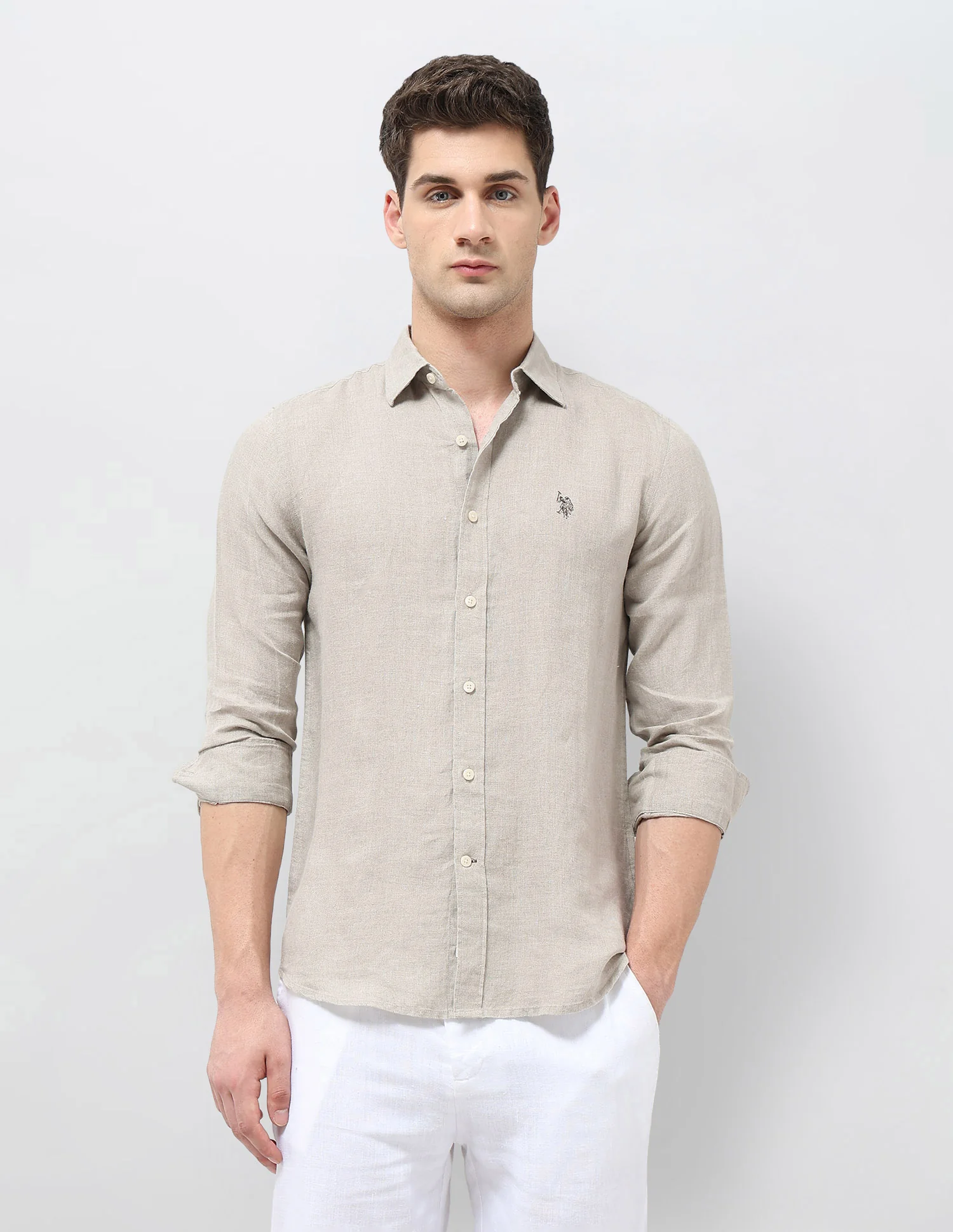 Solid Tailored Fit Shirt - Image 6