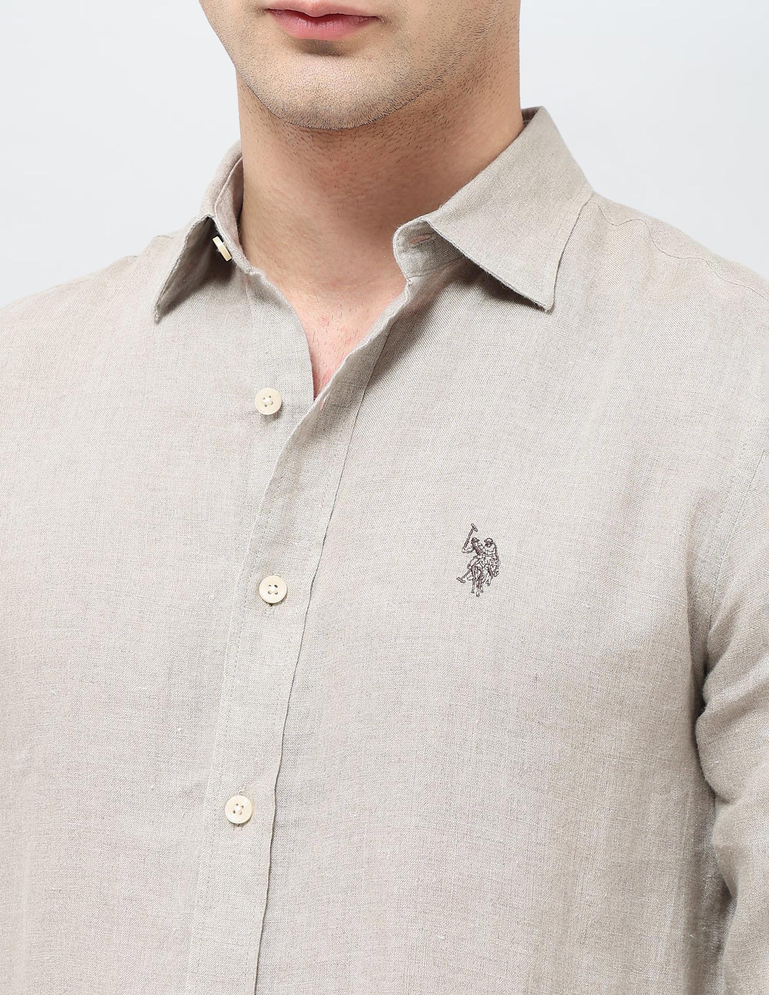 Solid Tailored Fit Shirt - Image 7