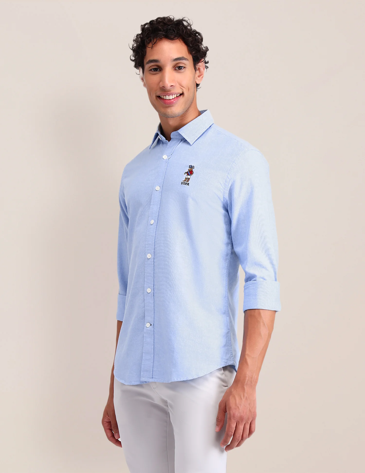 Solid Tailored Fit Shirt - Image 4