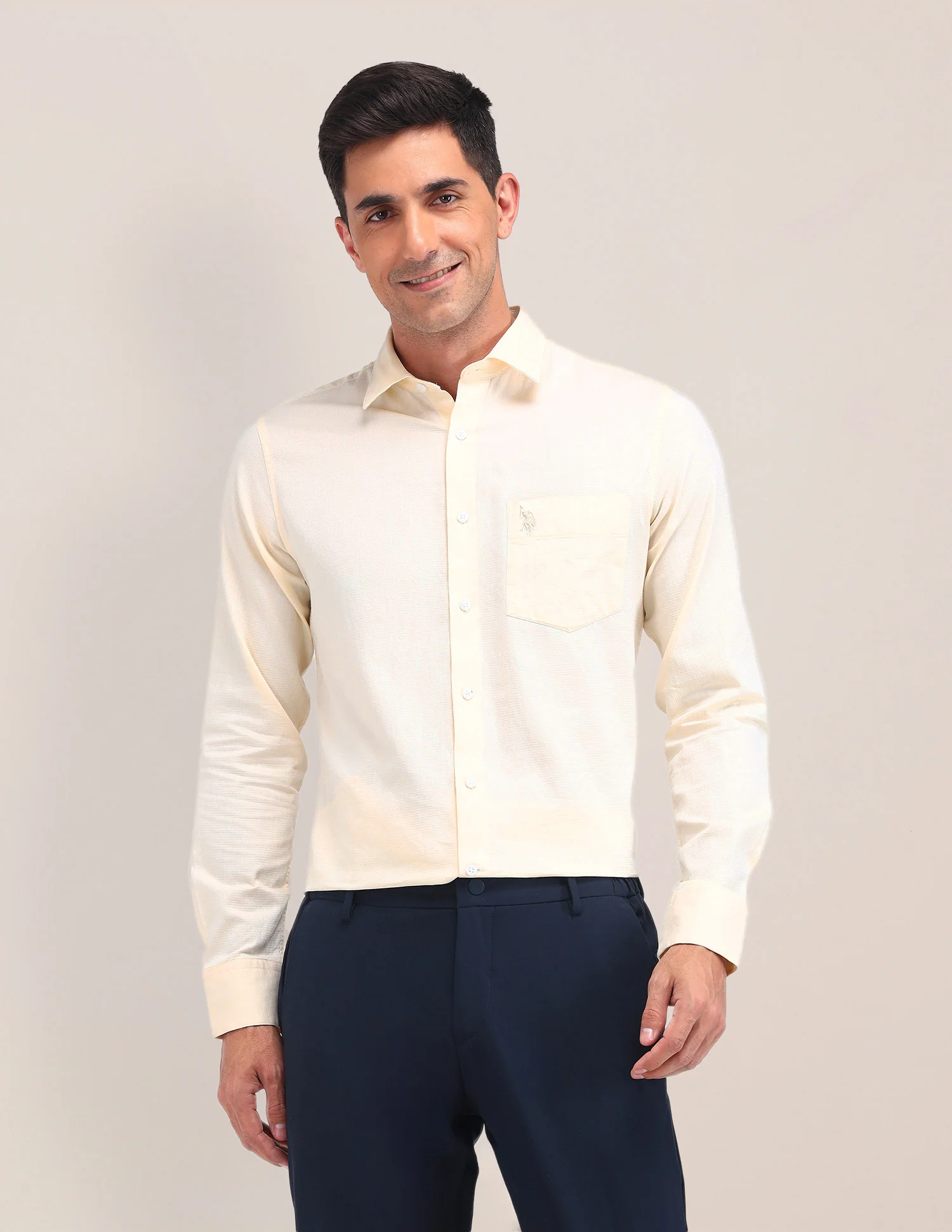 Solid Tailored Fit Shirt