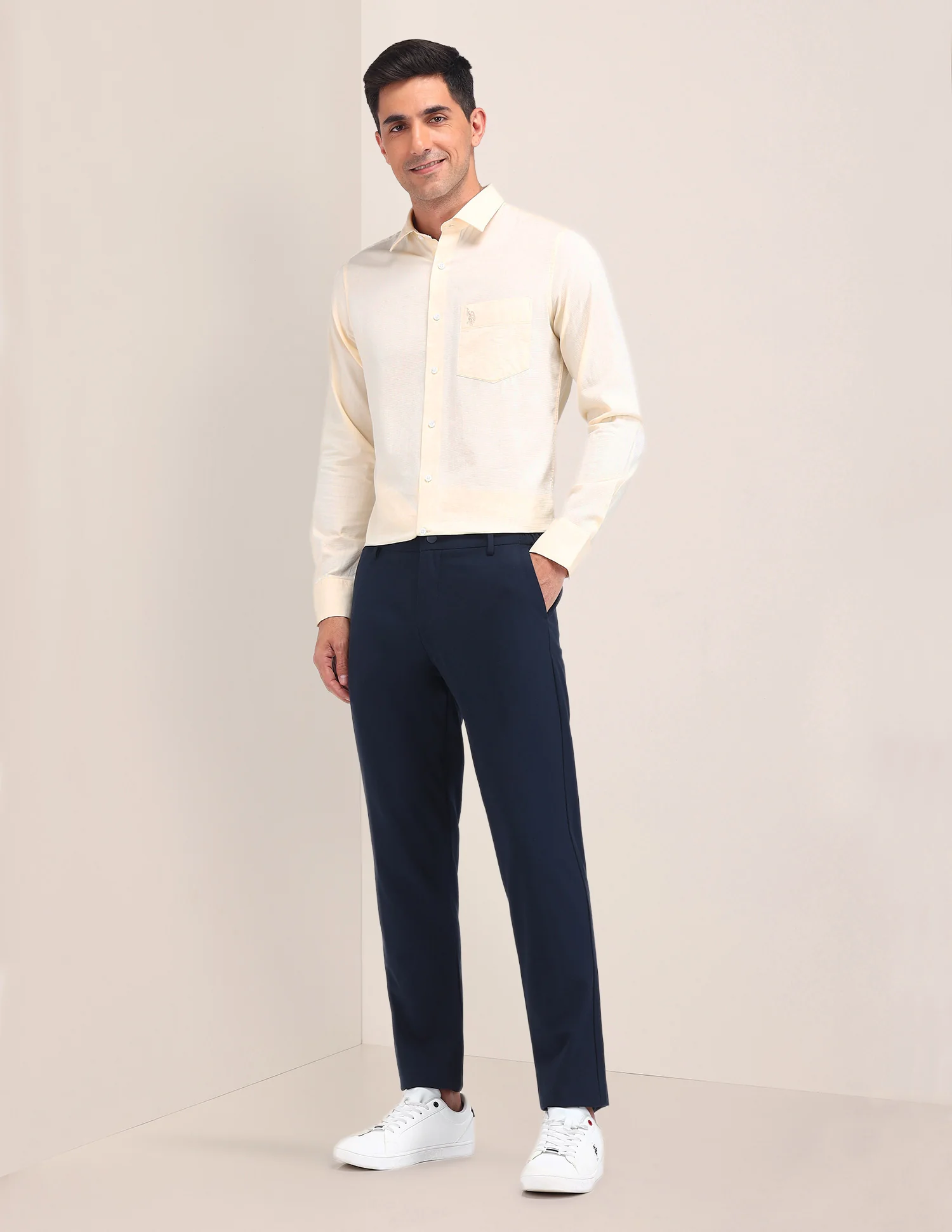 Solid Tailored Fit Shirt - Image 3