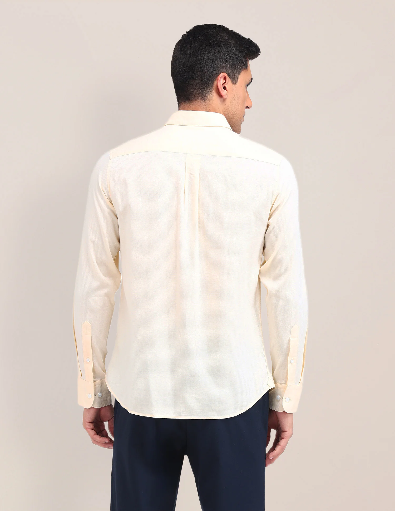 Solid Tailored Fit Shirt - Image 5
