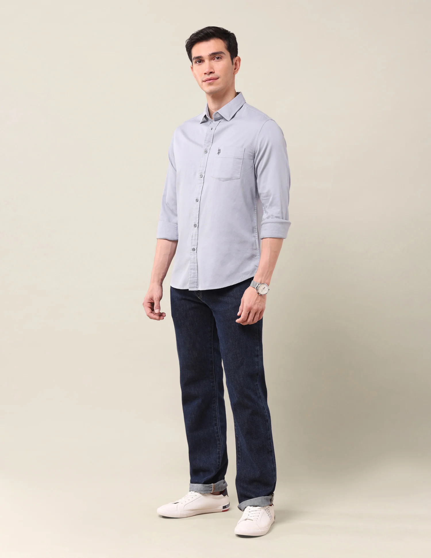 Solid Tailored Fit Shirt - Image 3