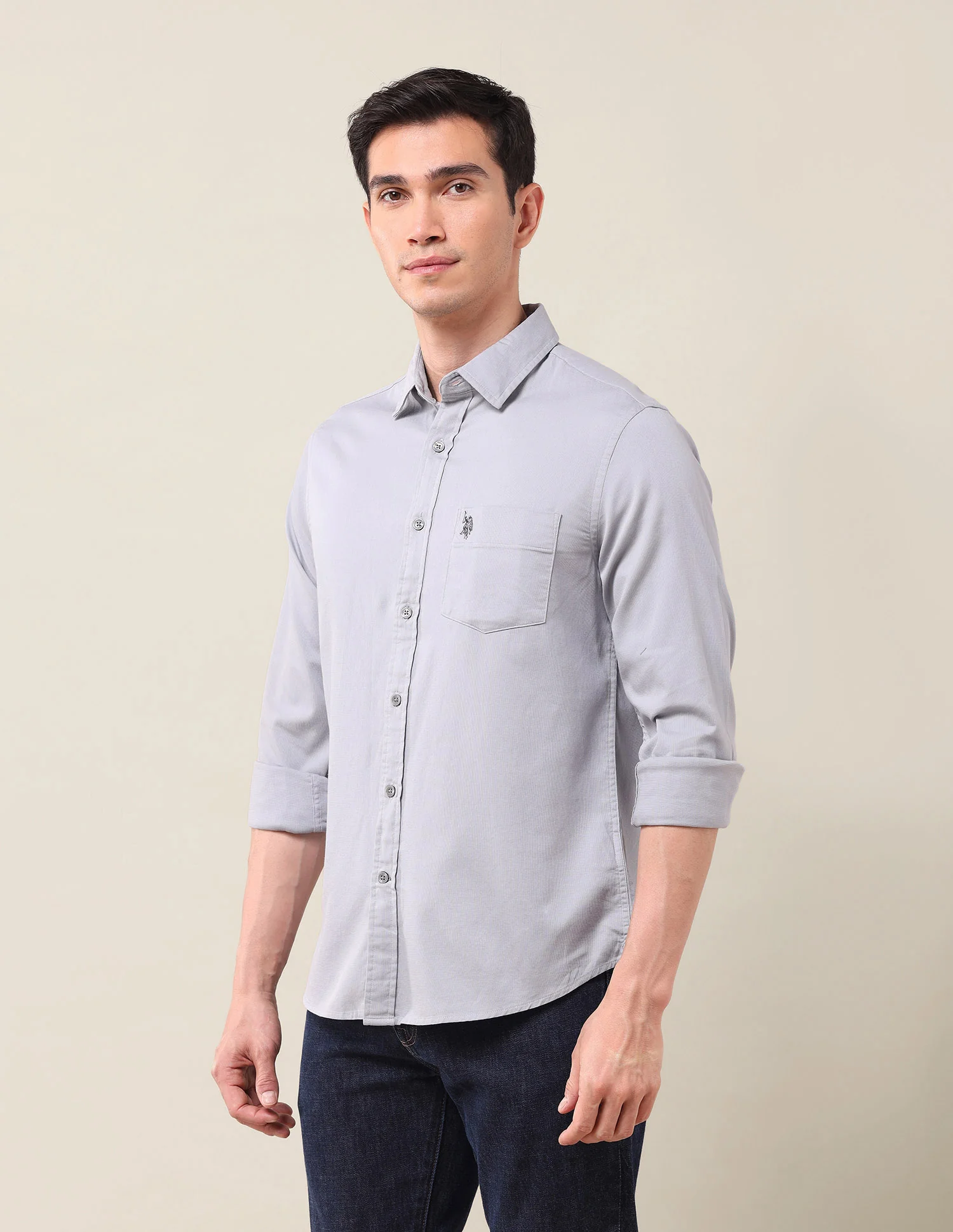Solid Tailored Fit Shirt - Image 4