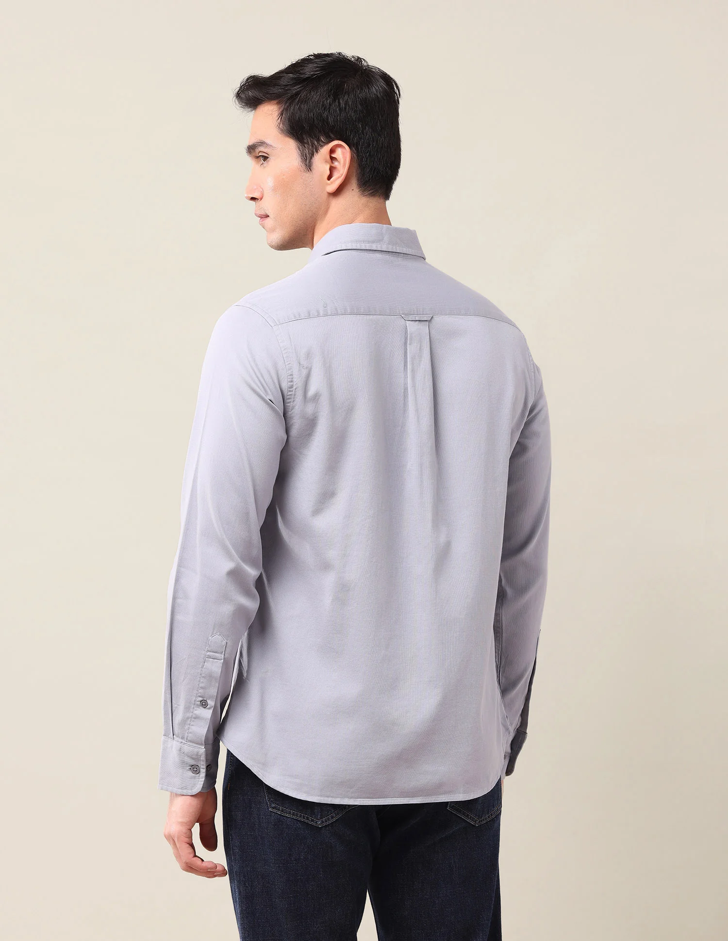Solid Tailored Fit Shirt - Image 5
