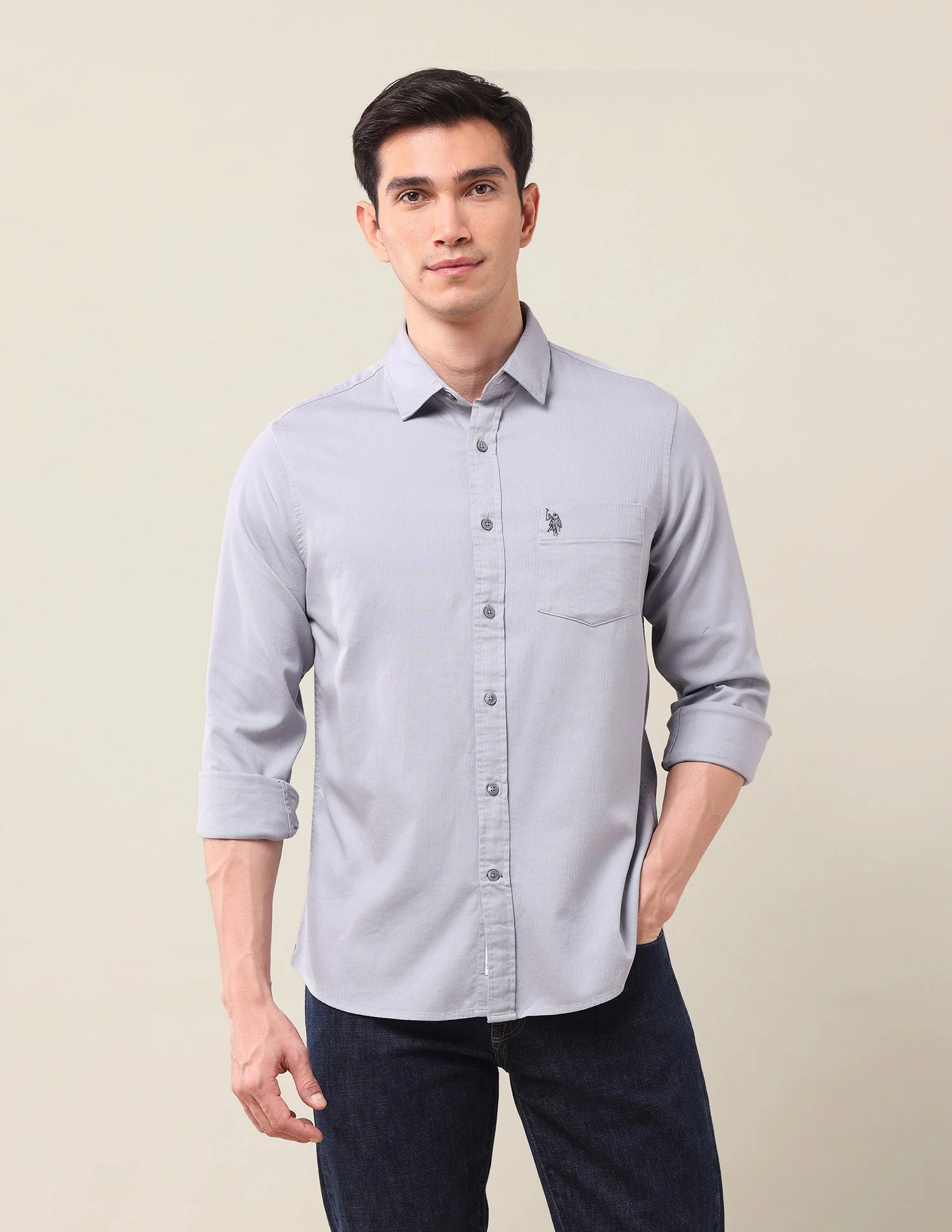 Solid Tailored Fit Shirt - Image 6