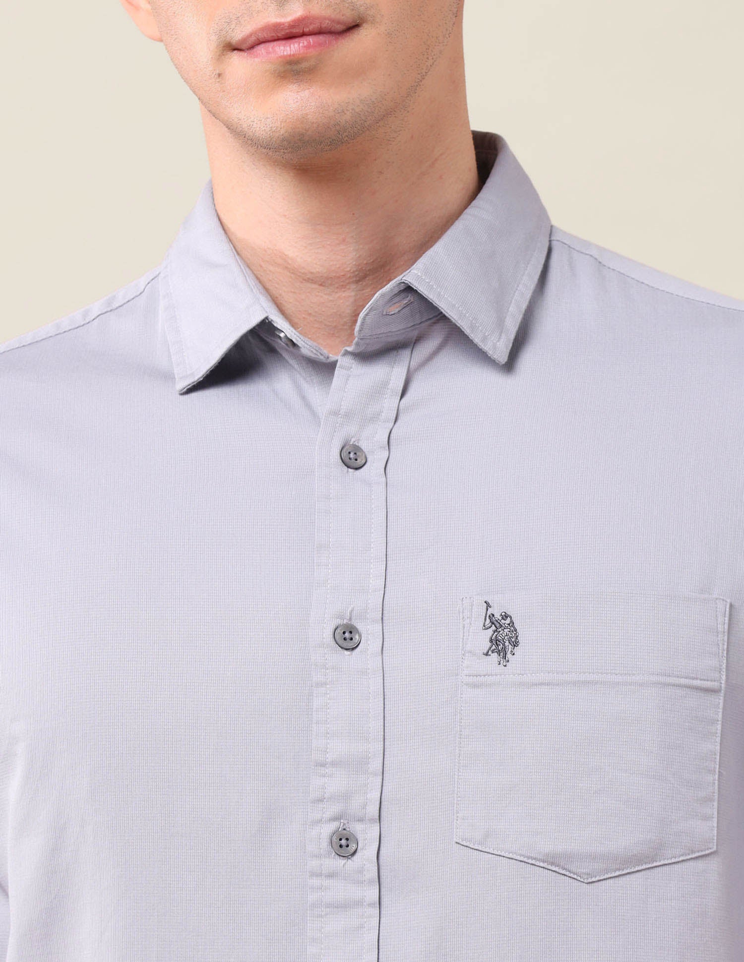 Solid Tailored Fit Shirt - Image 7