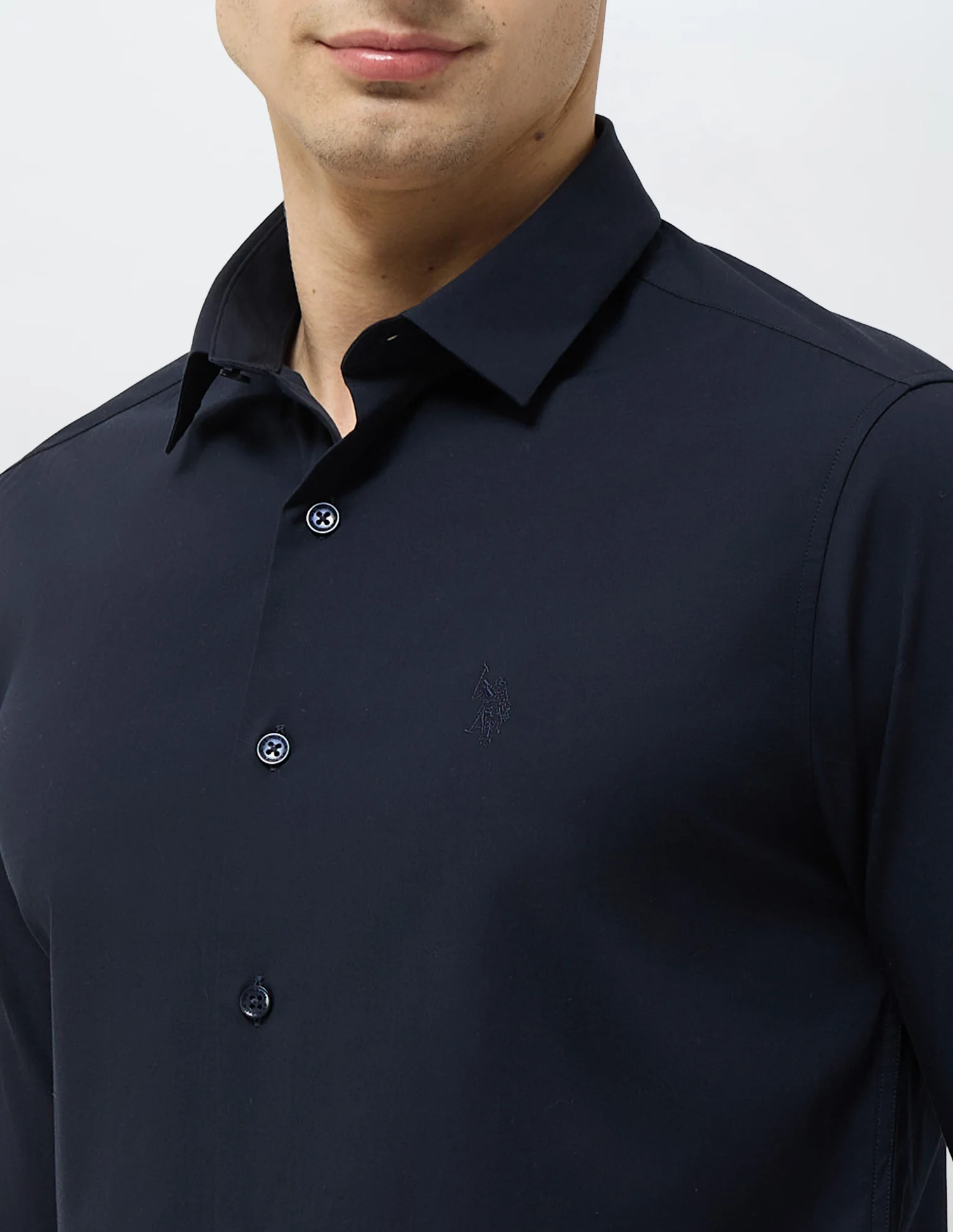 Solid Tailored Fit Shirt - Image 7