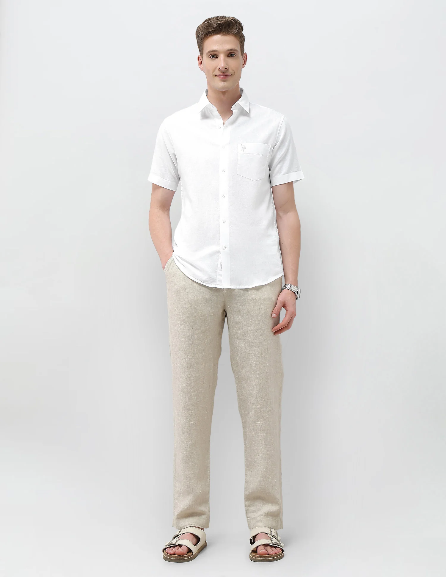 Solid Tailored Fit Shirt - Image 3