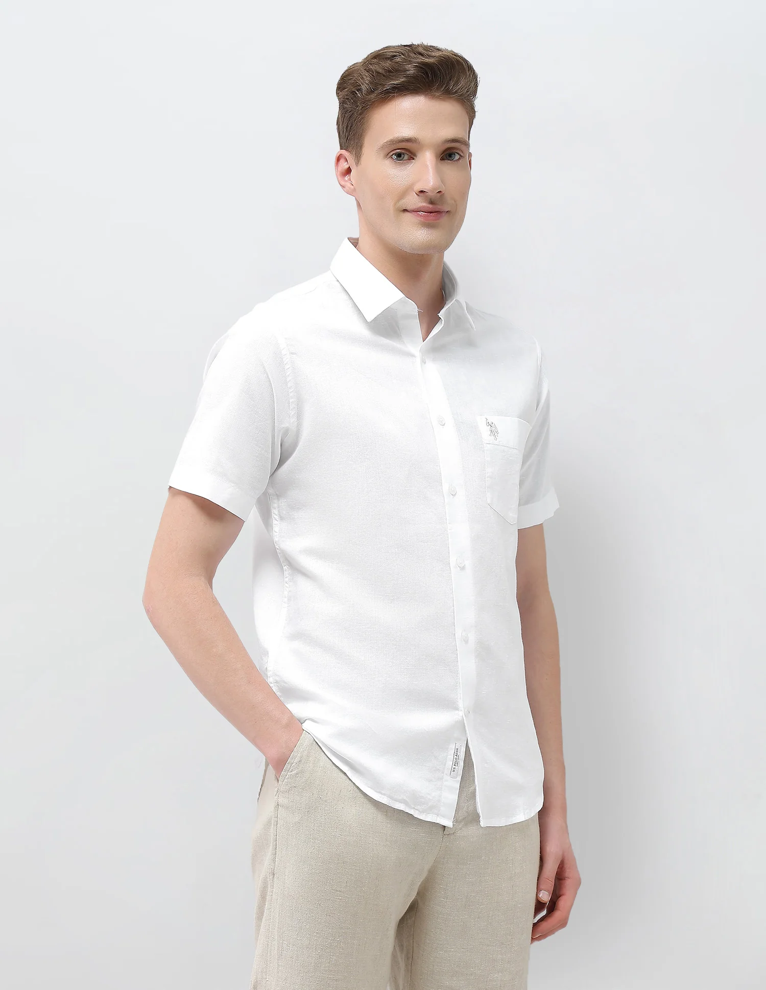 Solid Tailored Fit Shirt - Image 4