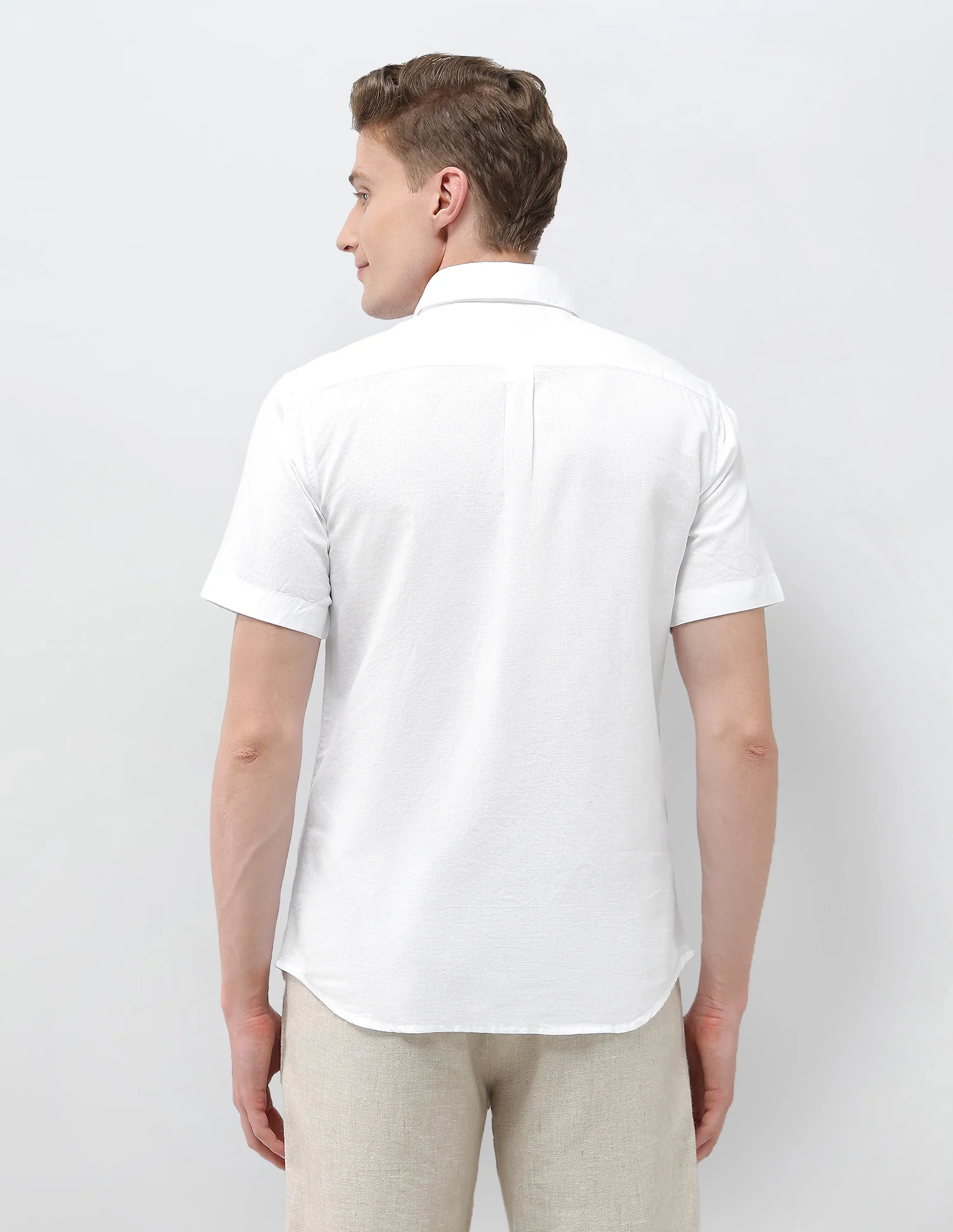 Solid Tailored Fit Shirt - Image 5