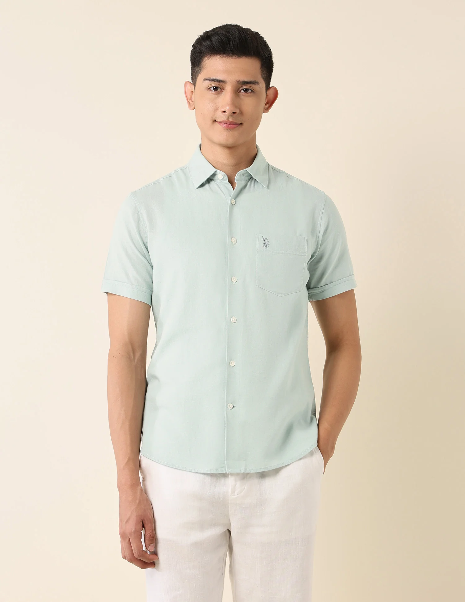 Solid Tailored Fit Shirt - Image 6