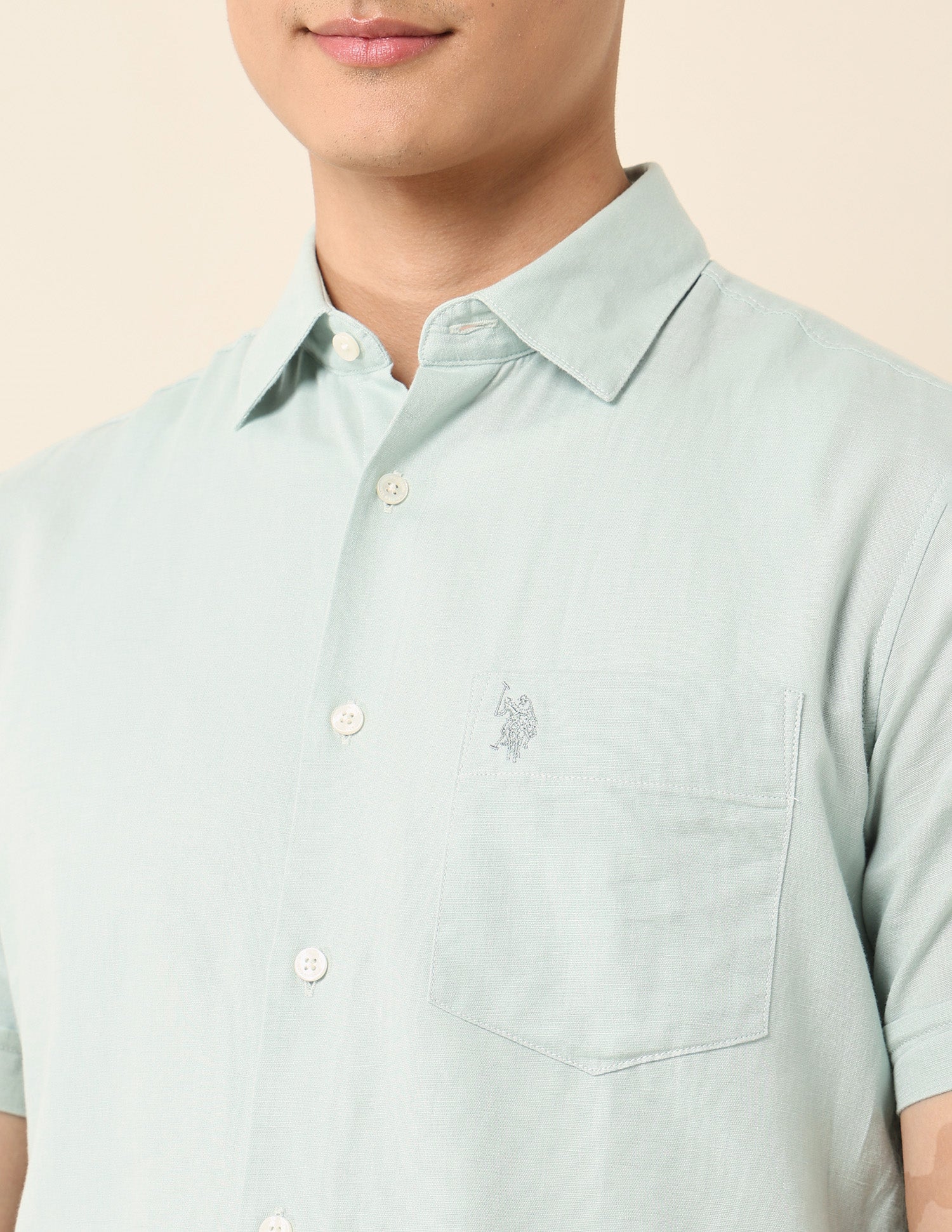 Solid Tailored Fit Shirt - Image 7