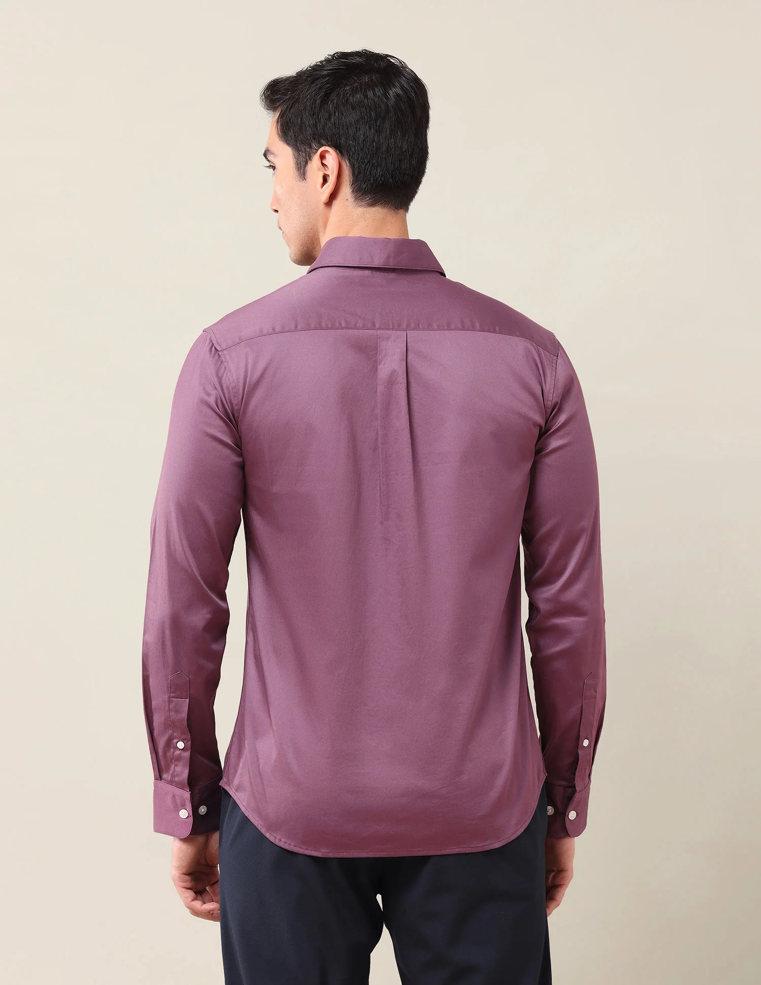 Solid Tailored Fit Shirt - Image 5