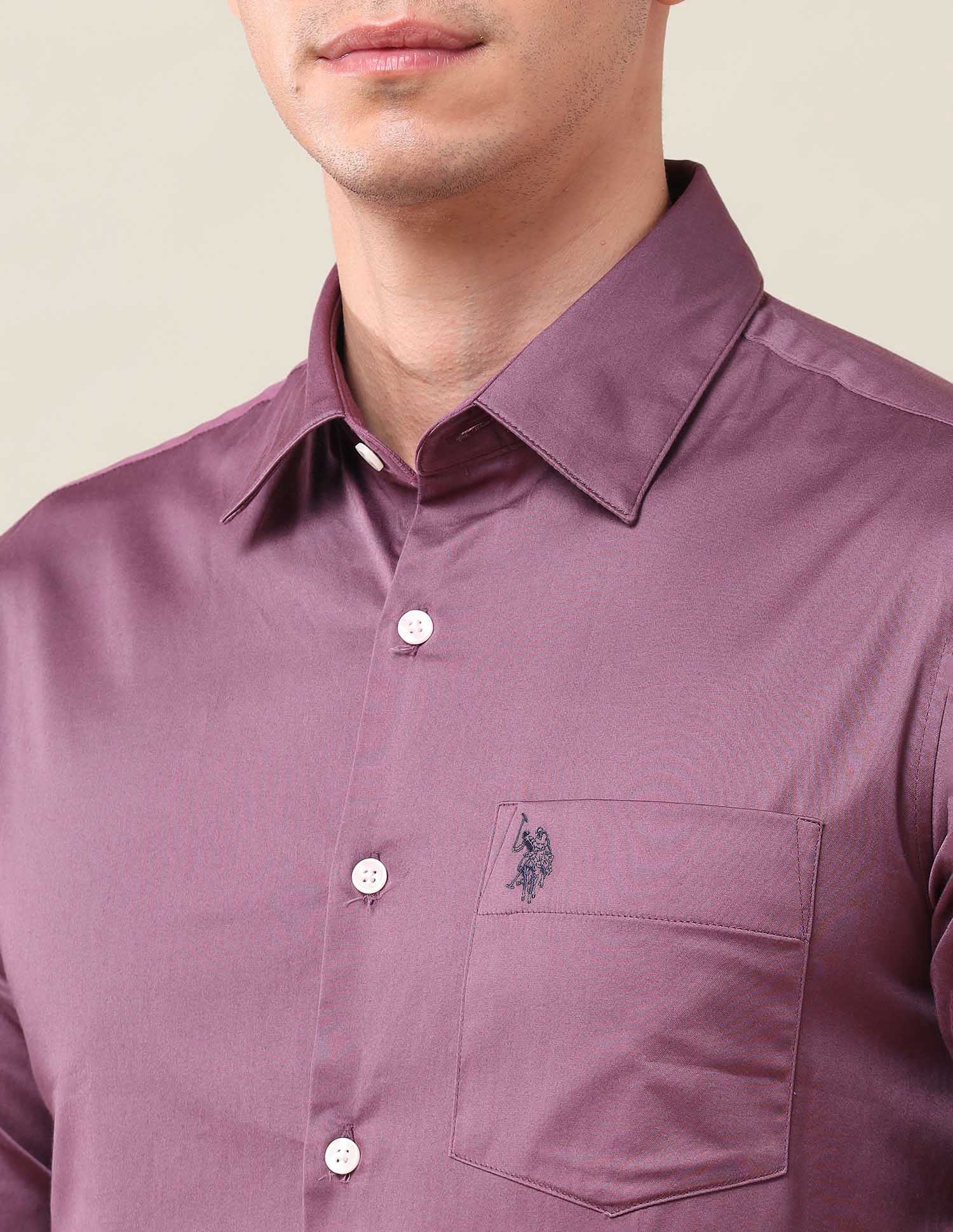 Solid Tailored Fit Shirt - Image 7