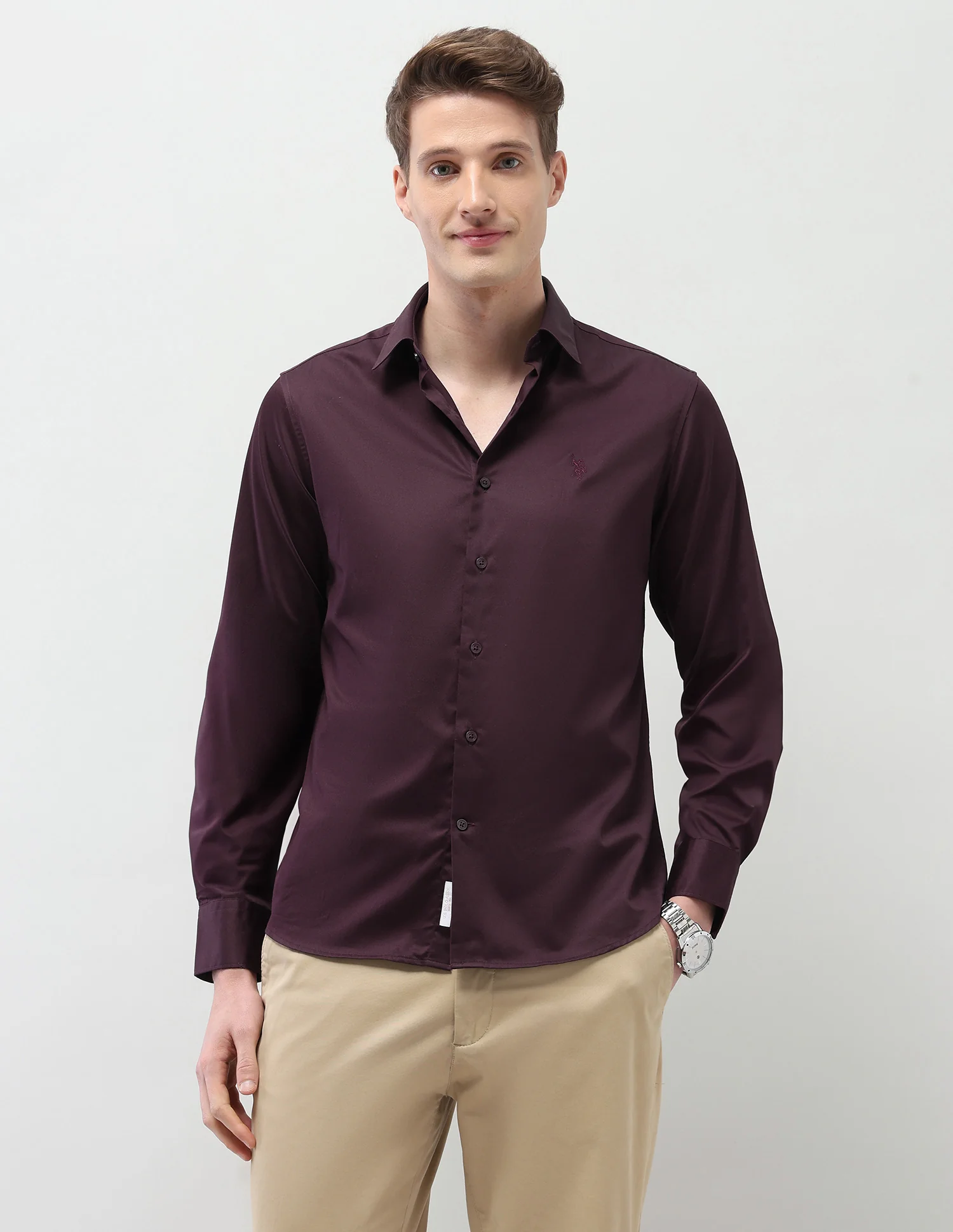 Solid Tailored Fit Shirt