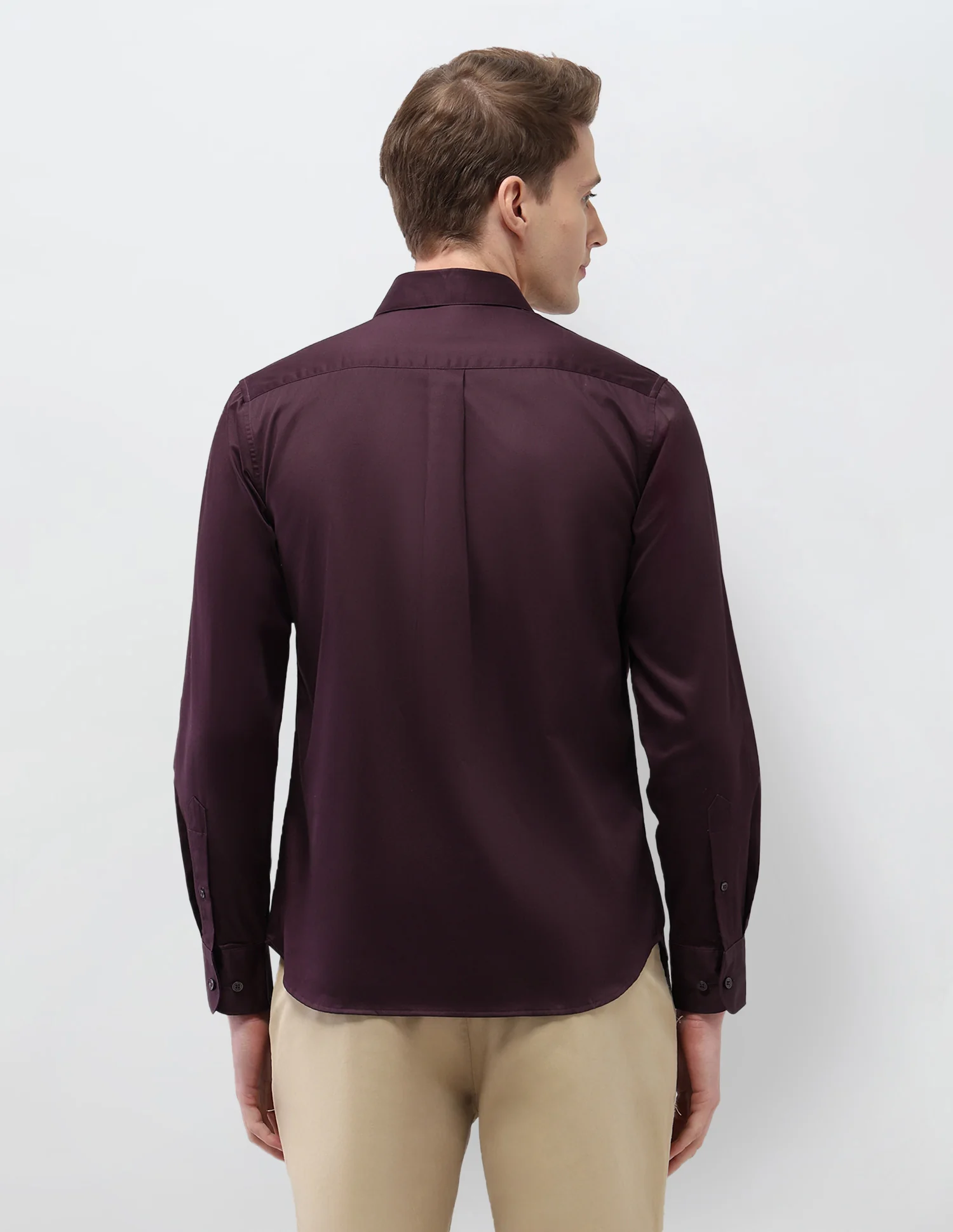 Solid Tailored Fit Shirt - Image 5