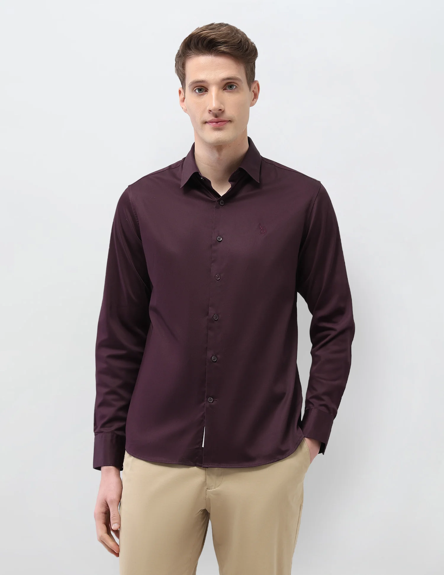 Solid Tailored Fit Shirt - Image 6