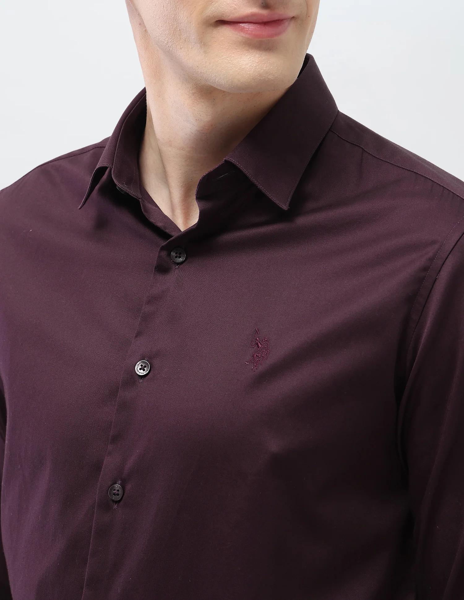 Solid Tailored Fit Shirt - Image 7