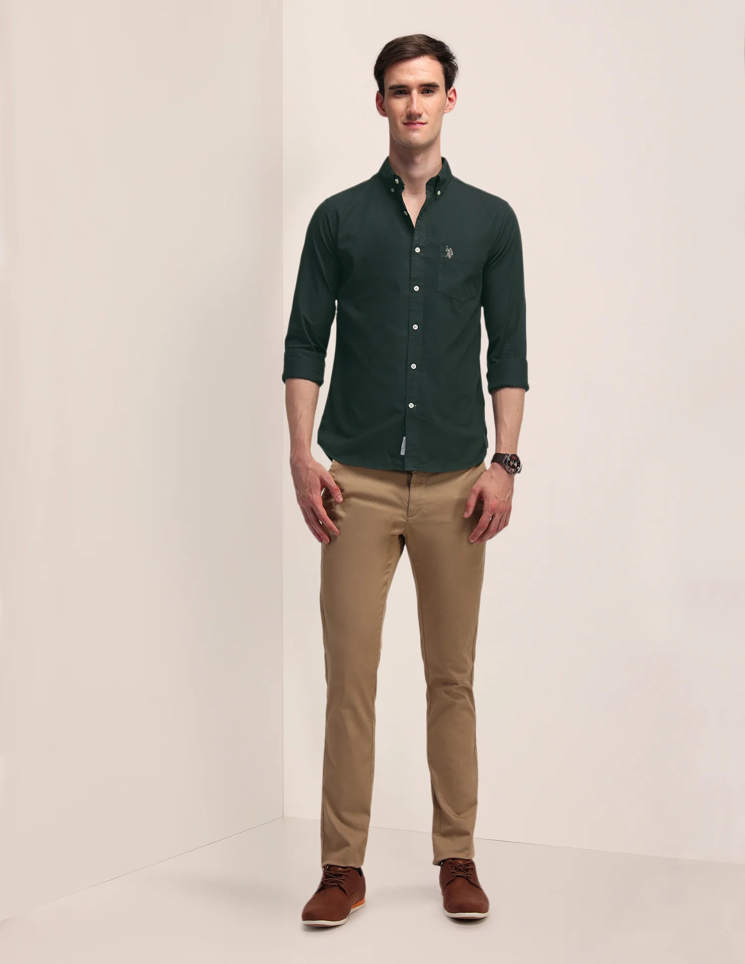 Solid Tailored Fit Shirt - Image 3