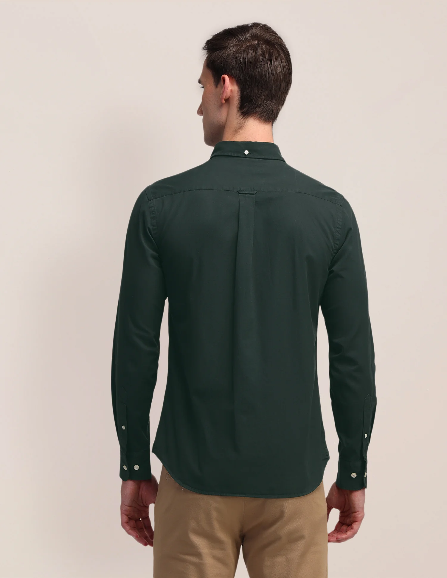 Solid Tailored Fit Shirt - Image 5
