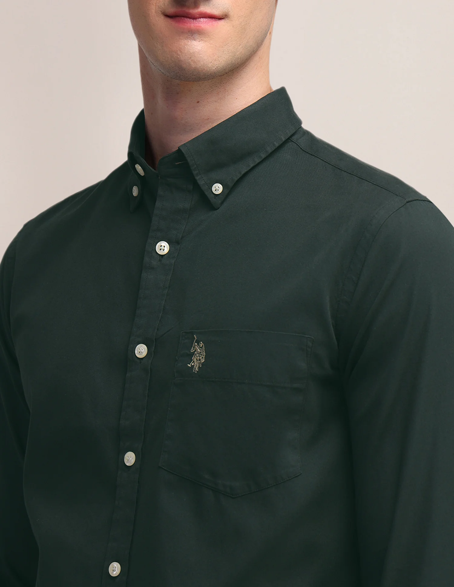 Solid Tailored Fit Shirt - Image 7