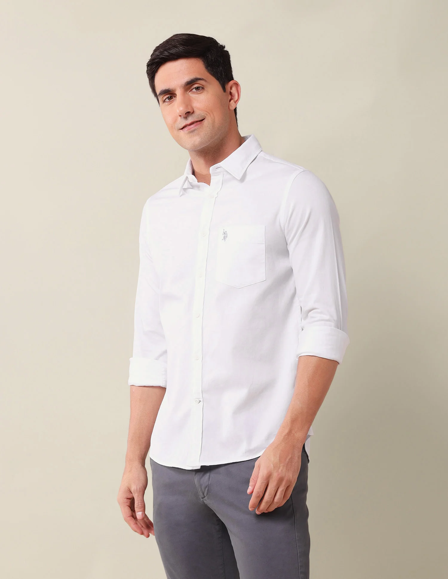 Solid Tailored Fit Shirt - Image 4