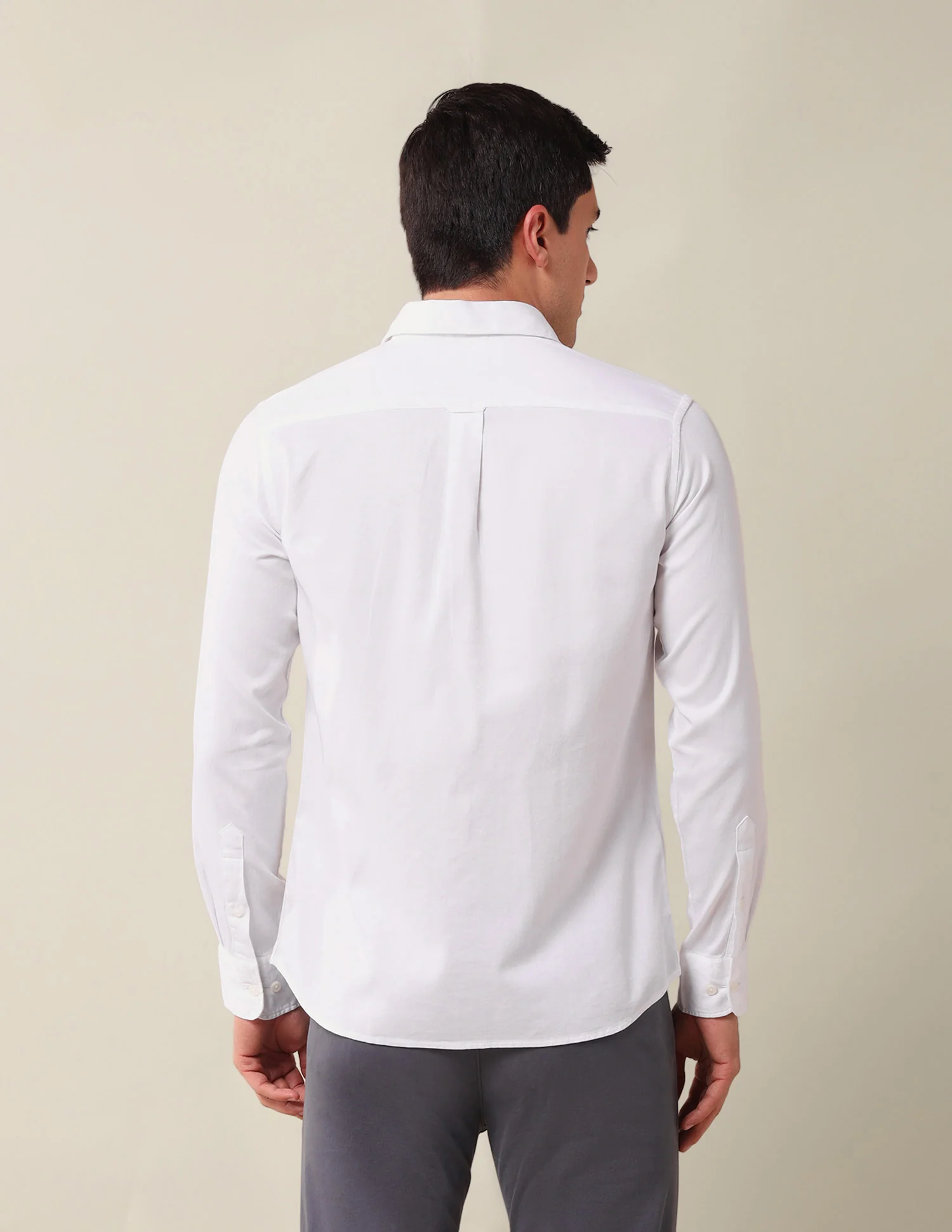 Solid Tailored Fit Shirt - Image 5