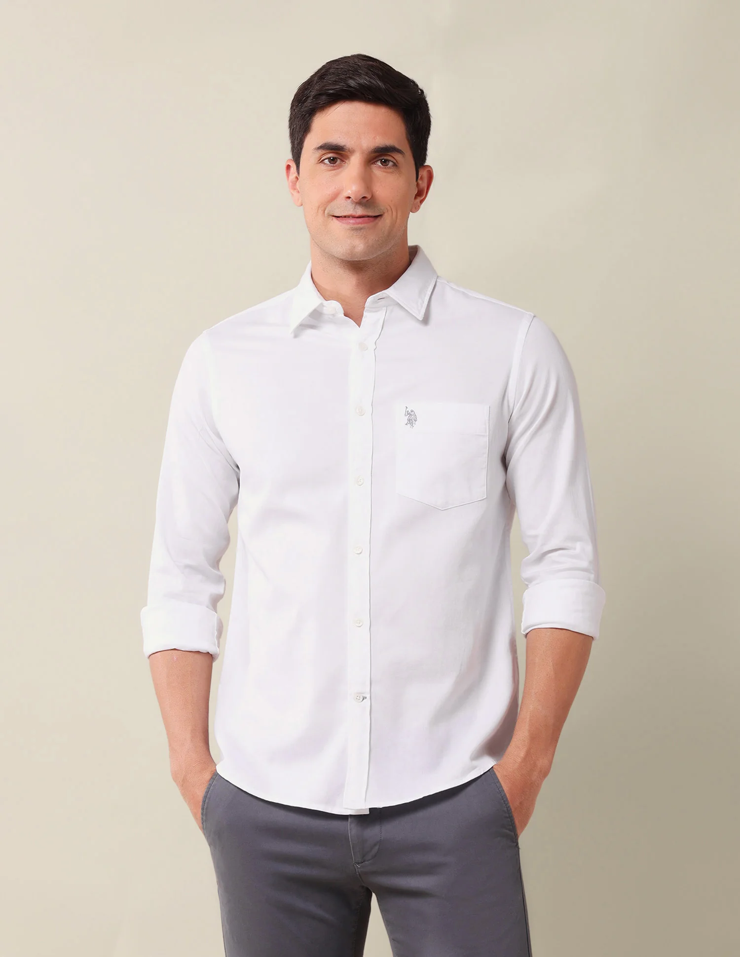 Solid Tailored Fit Shirt - Image 6