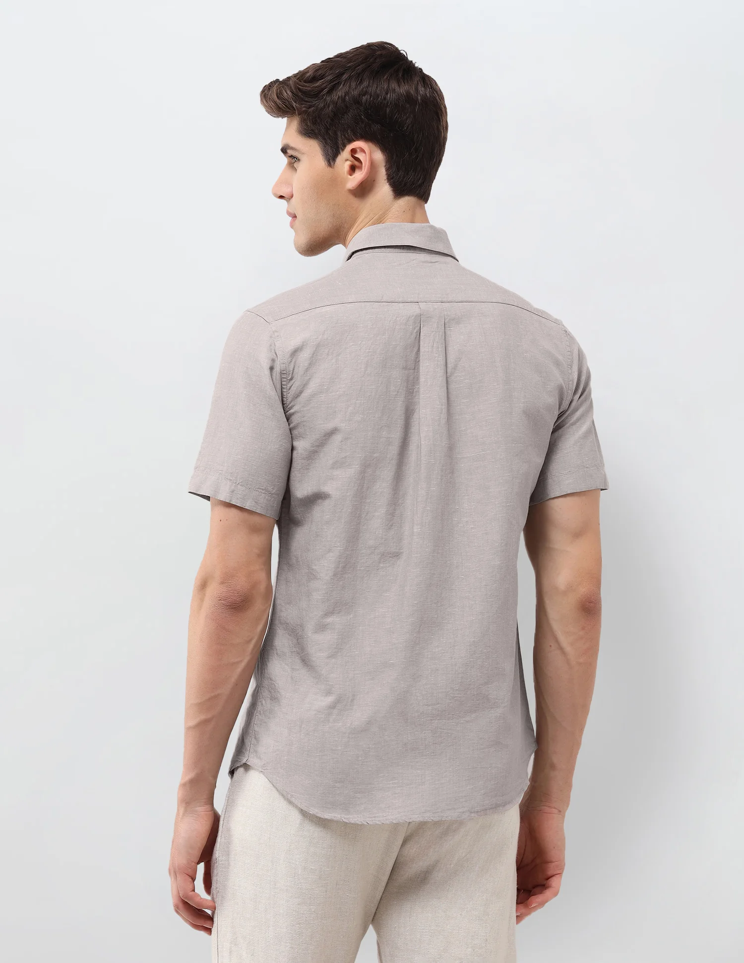Solid Tailored Fit Shirt - Image 5